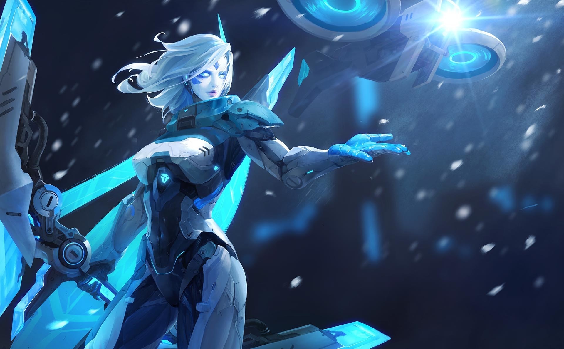 Ashe from League of Legends in futuristic armor HD Wallpaper
