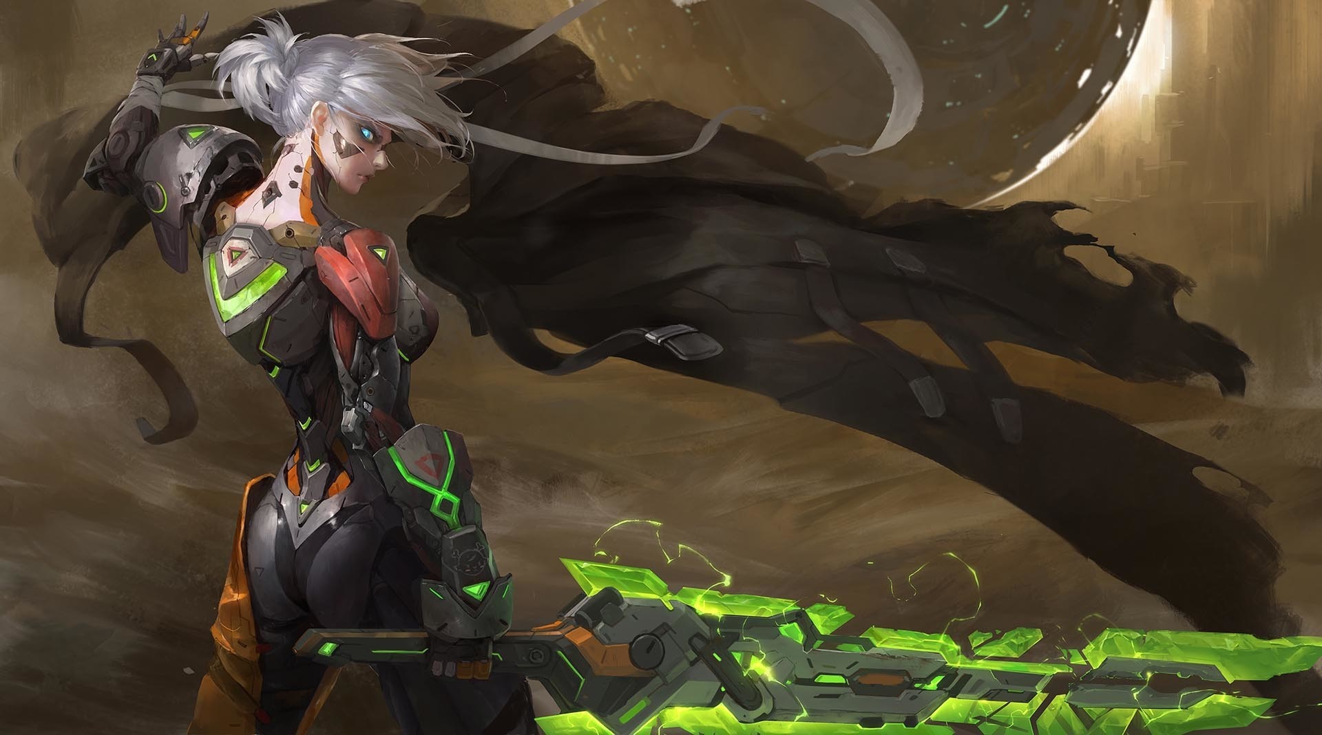 Riven from League of Legends with a glowing sword HD Wallpaper