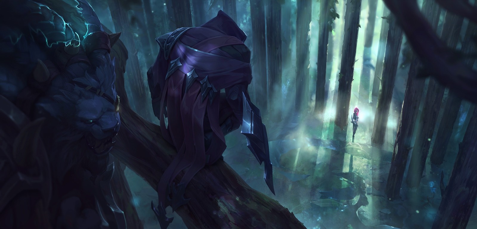 Warriors in a dark forest from League of Legends HD Wallpaper