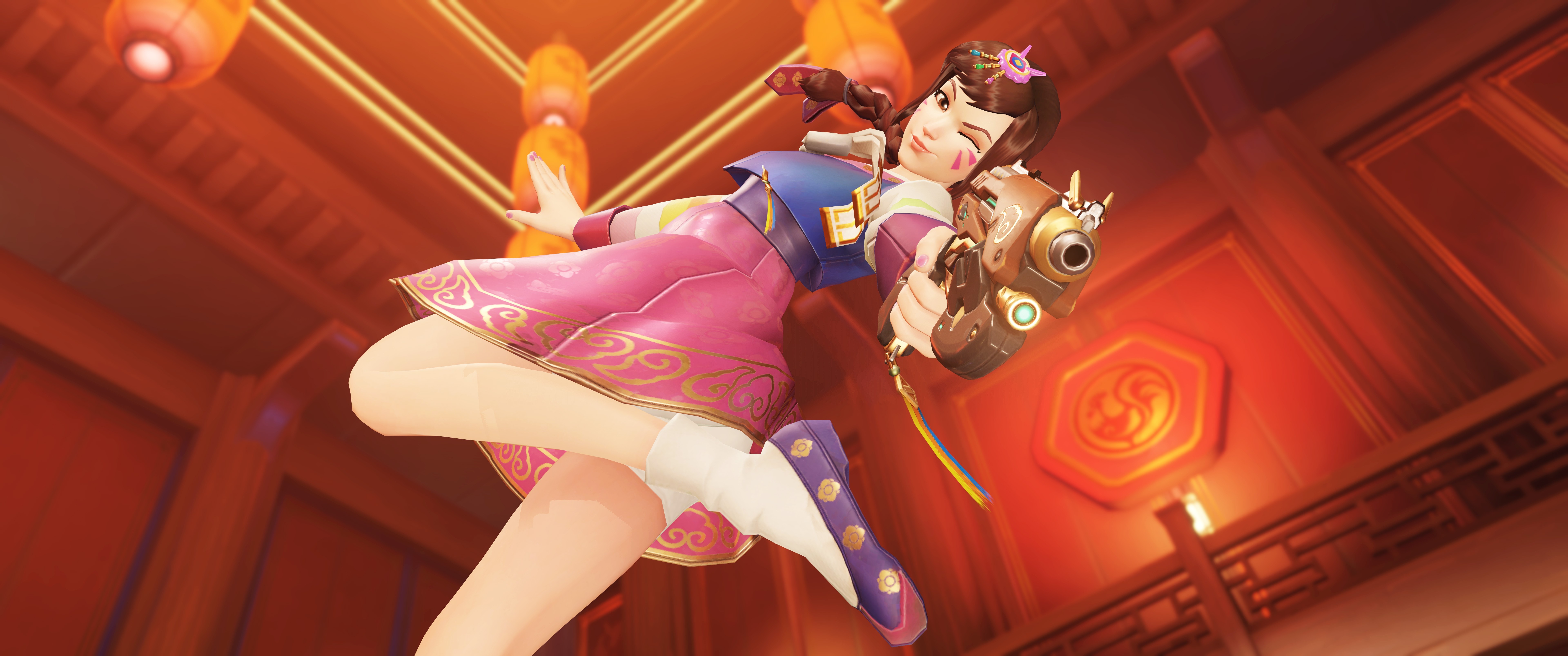 D.Va from Overwatch in traditional Korean attire HD Wallpaper