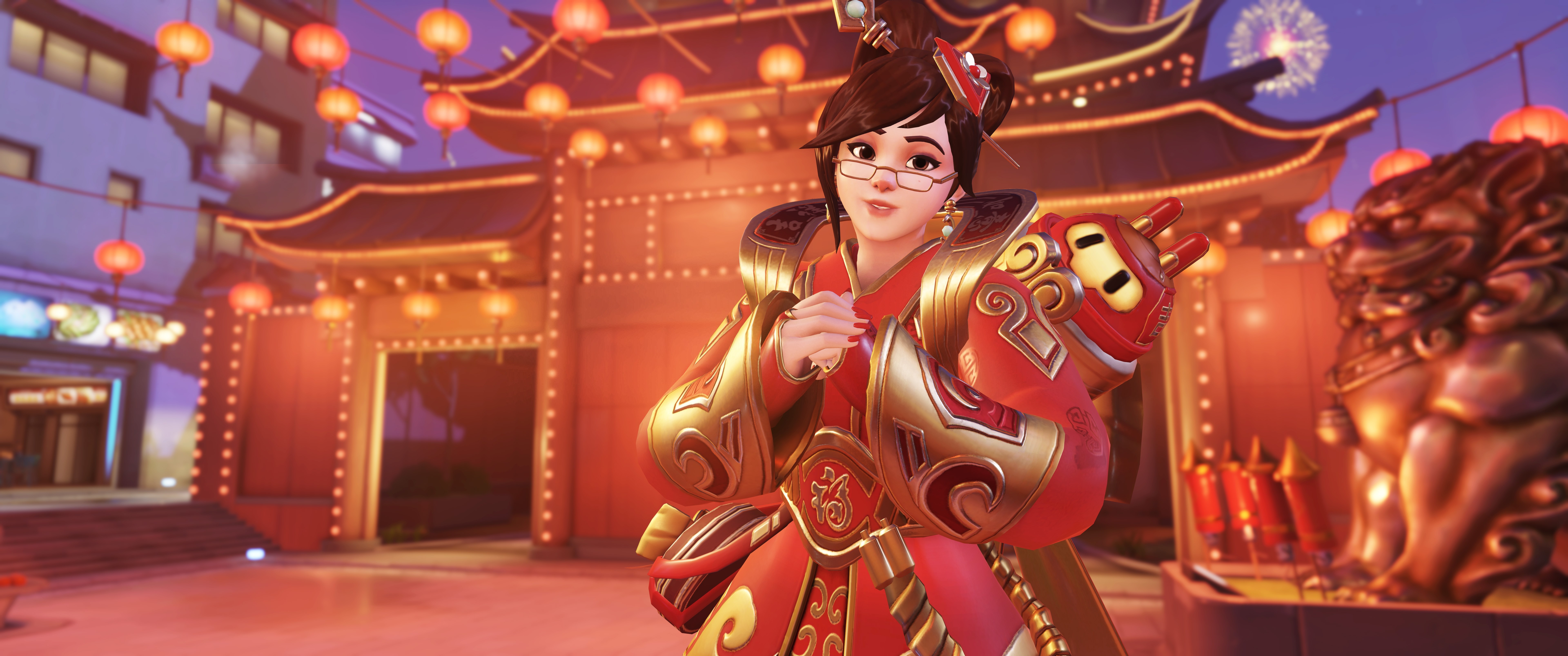 Mei from Overwatch in Chinese New Year attire HD Wallpaper