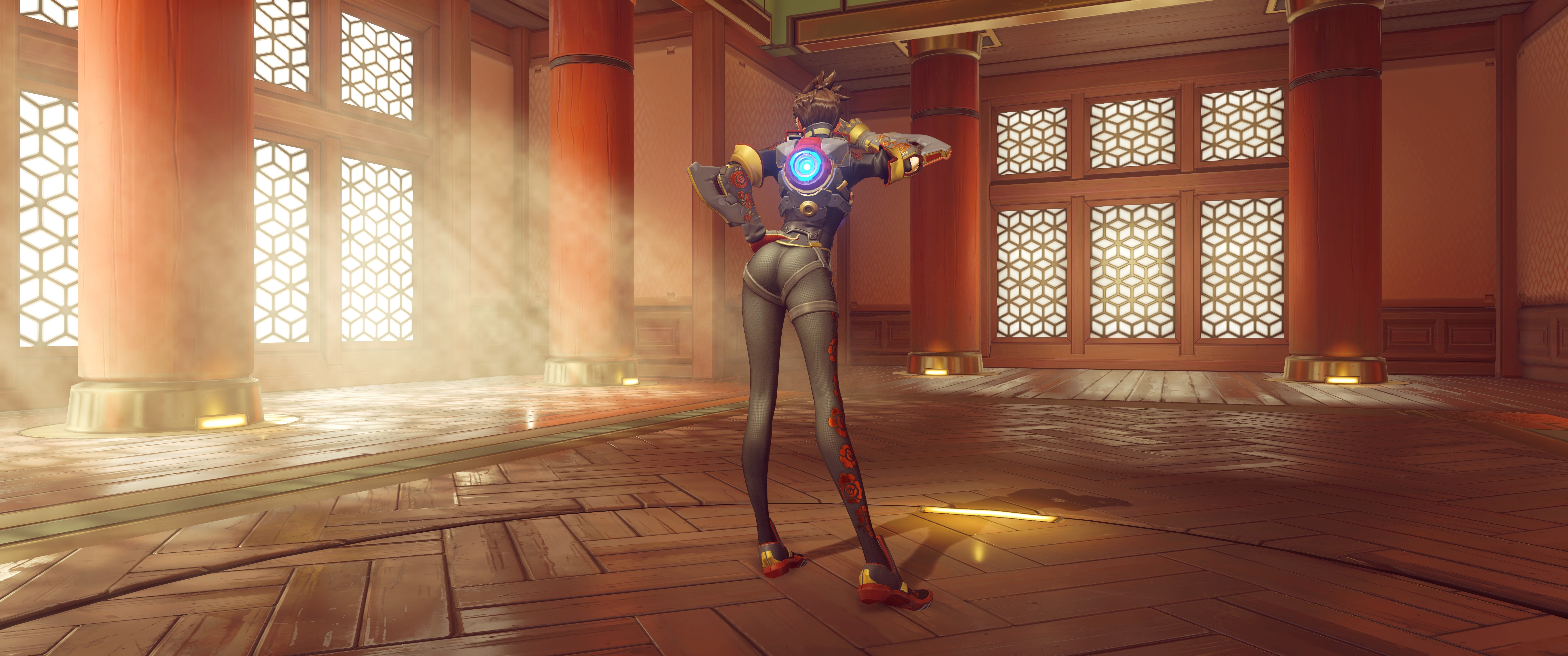 Tracer from Overwatch in Chinese New Year attire HD Wallpaper