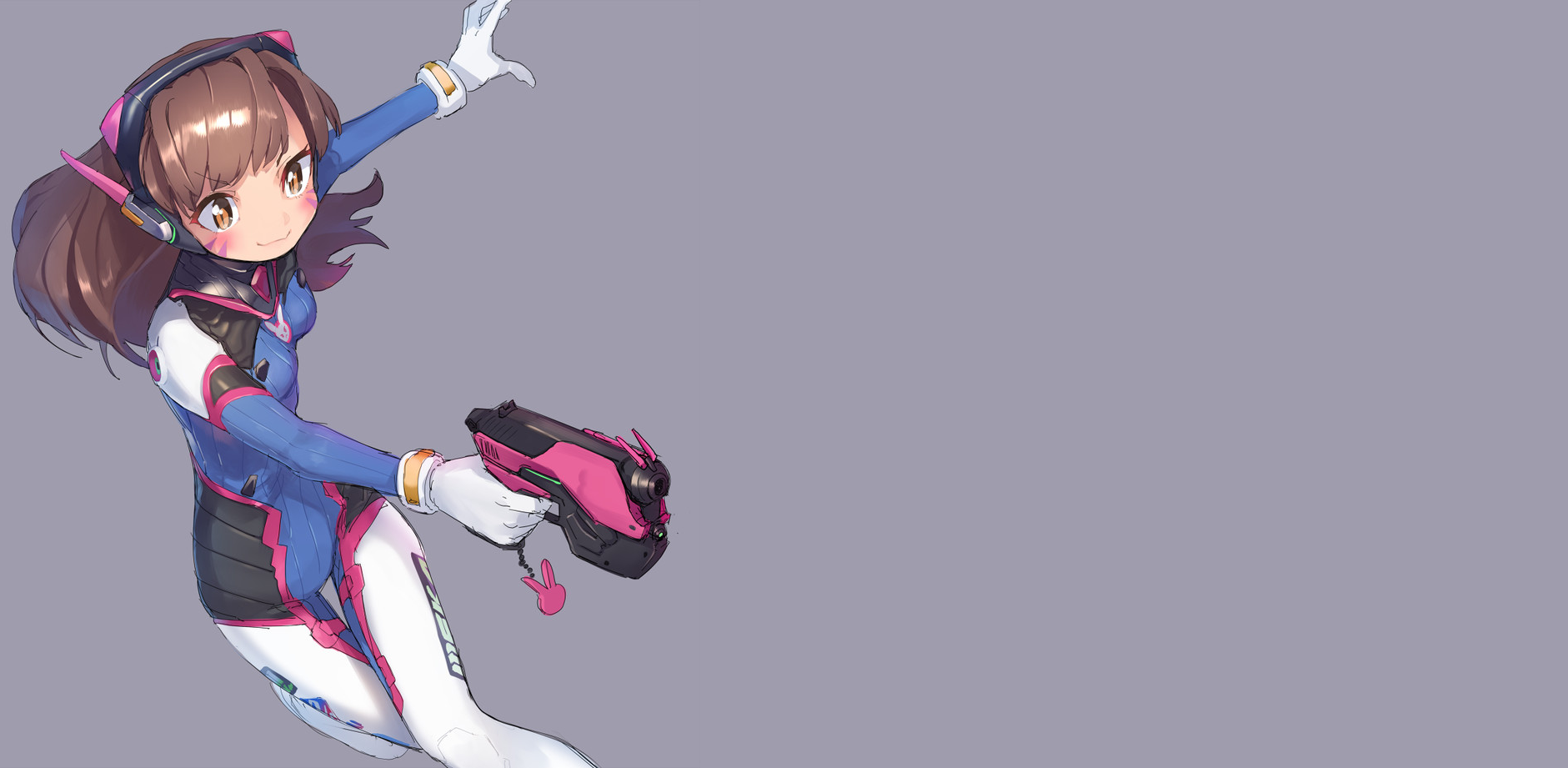 D.Va from Overwatch holding a pink gun HD Wallpaper