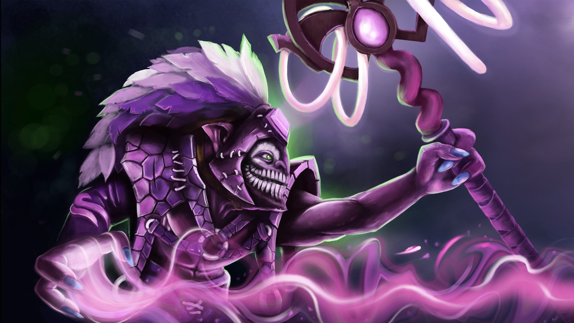 Dazzle from Dota 2 holding a staff HD Wallpaper