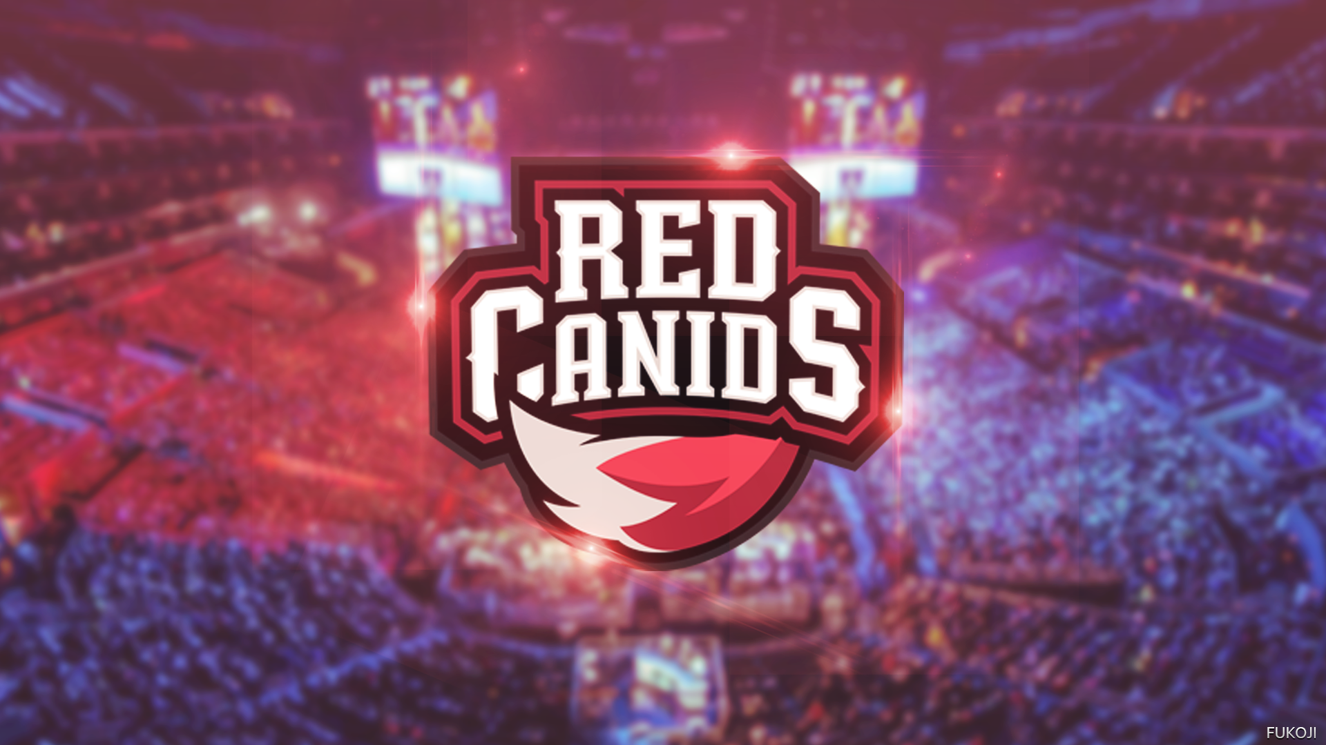 Red Canids esports logo in a stadium HD Wallpaper