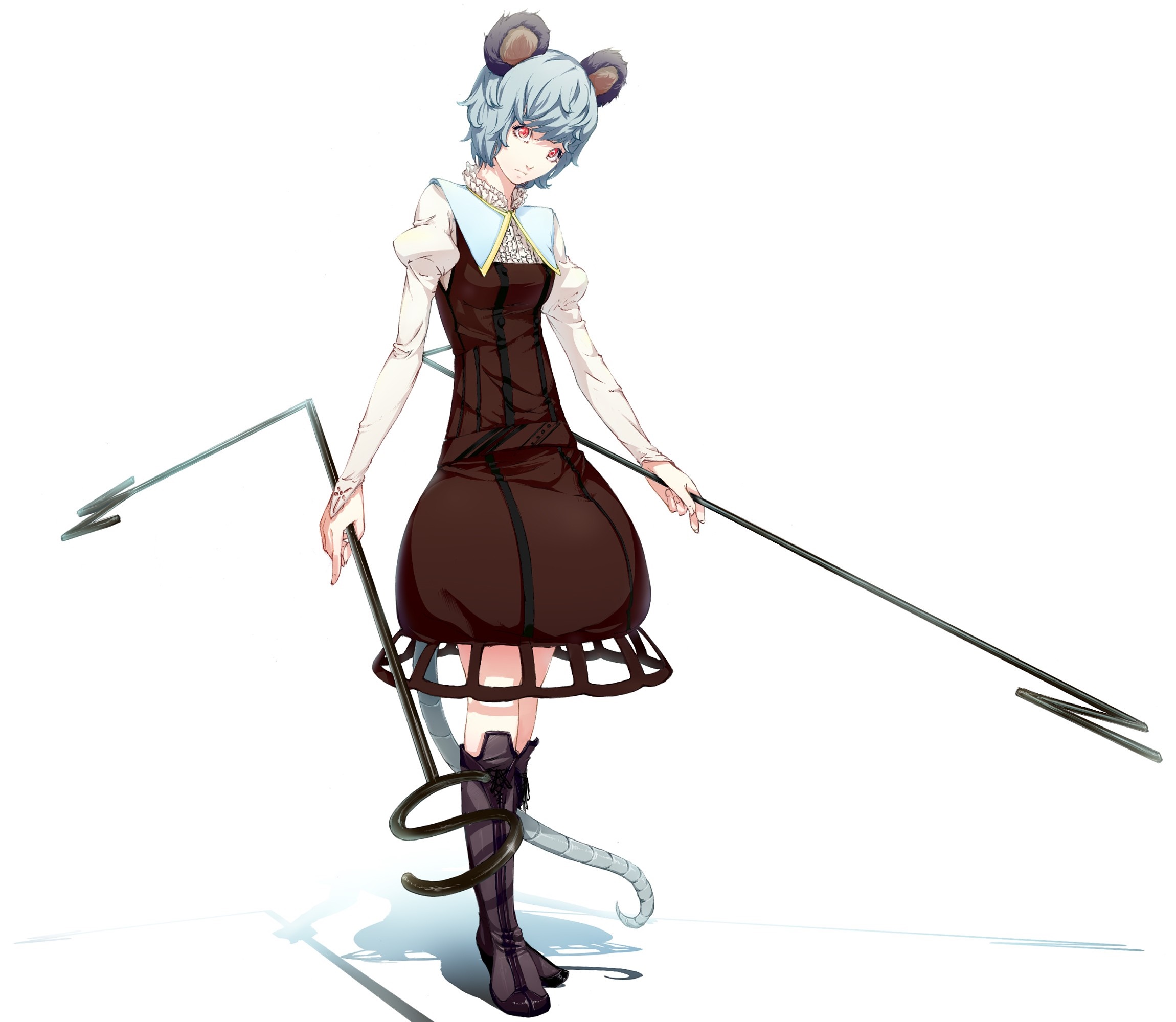 Nazrin from Touhou holding weapons HD Wallpaper