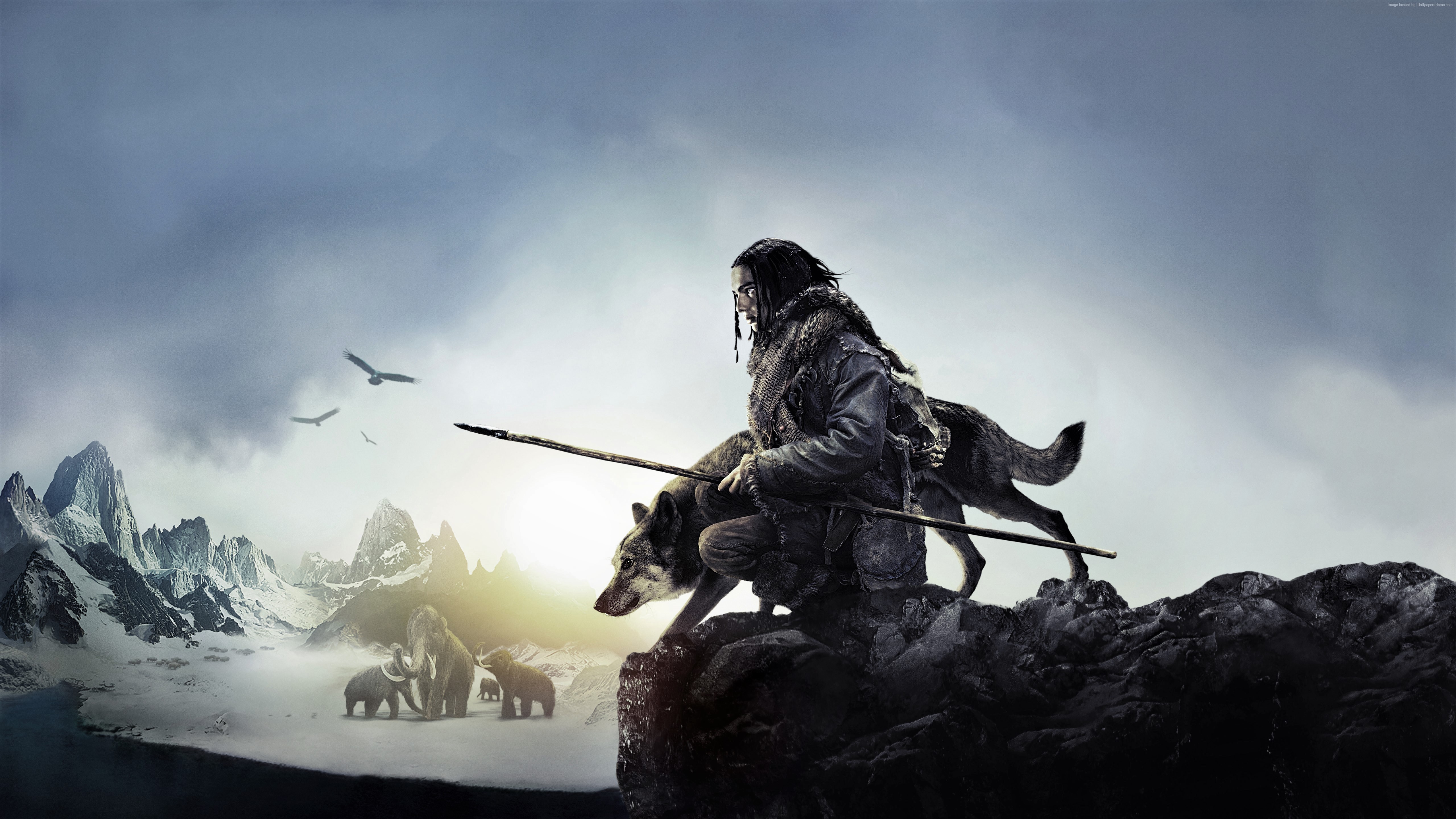 Kodi Smit-McPhee as Alpha with wolf HD Wallpaper