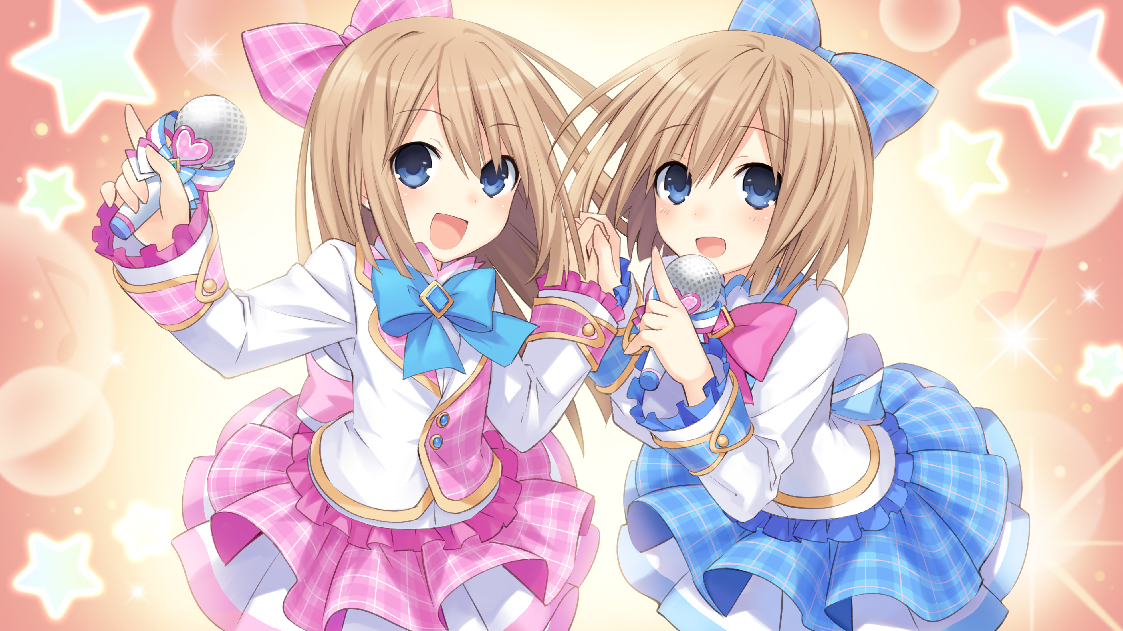 Ram and Rom from Hyperdimension Neptunia singing HD Wallpaper