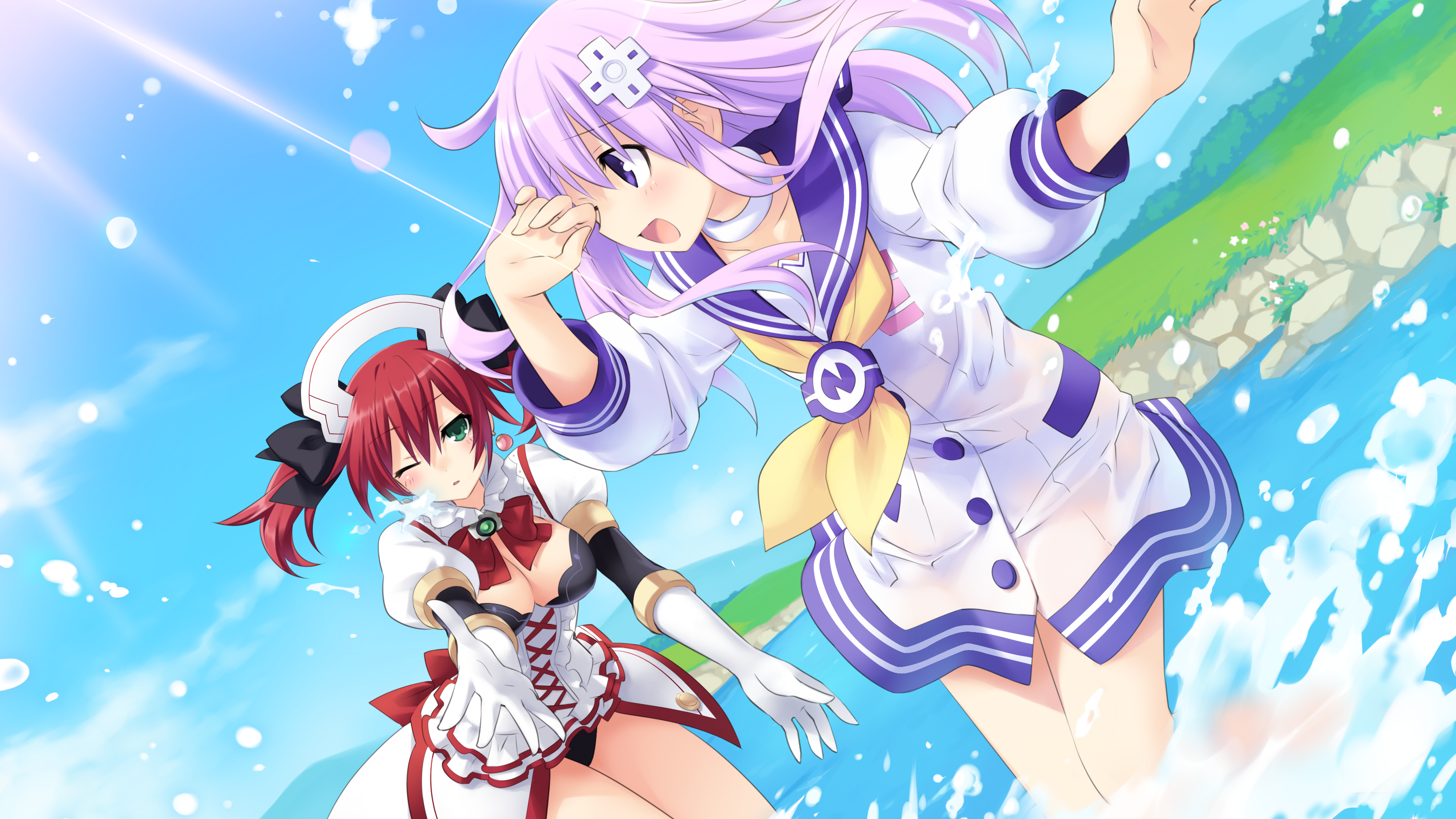 Nepgear and Cave from Hyperdimension Neptunia HD Wallpaper