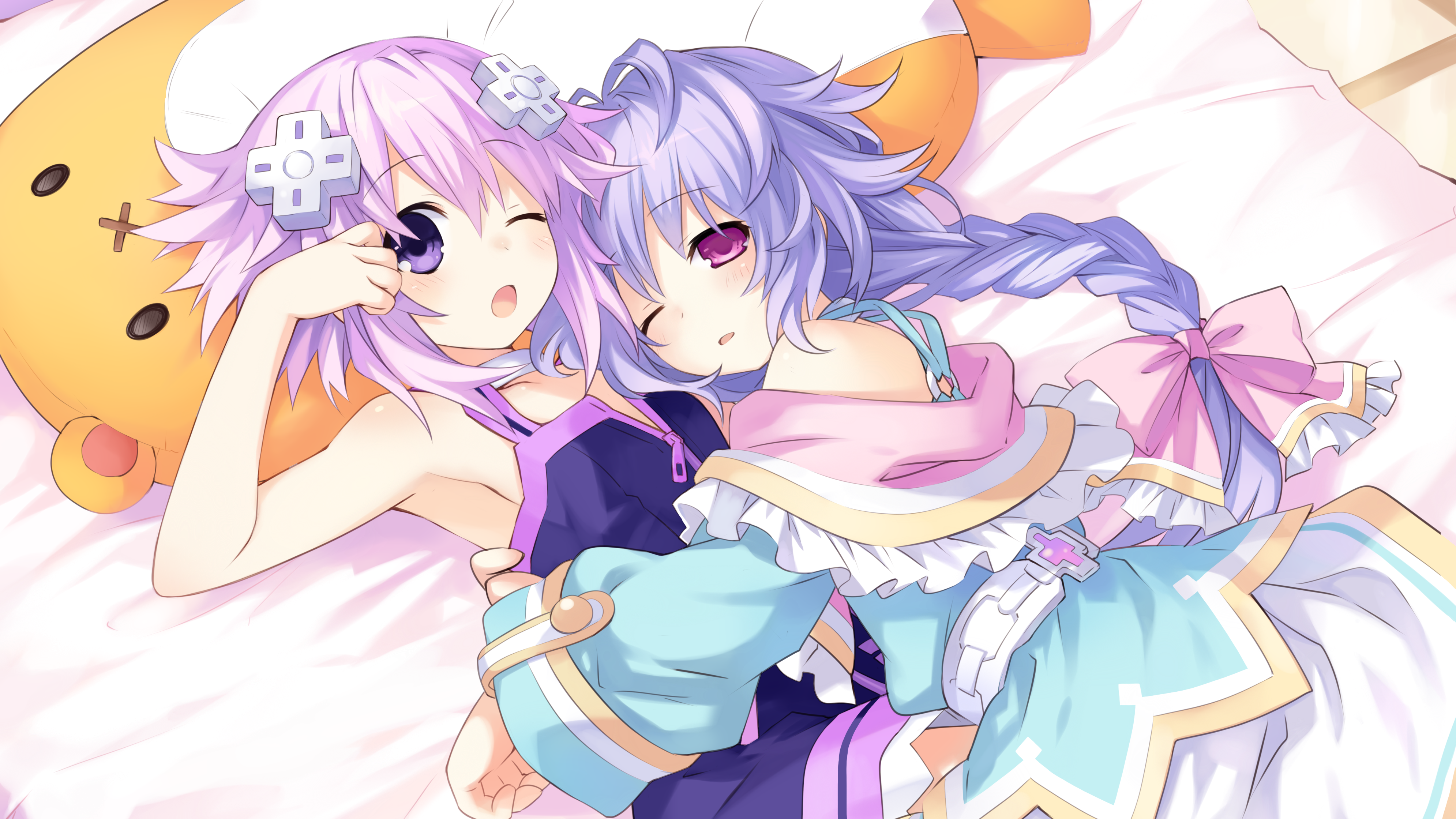 Neptune and Plutia from Hyperdimension Neptunia HD Wallpaper
