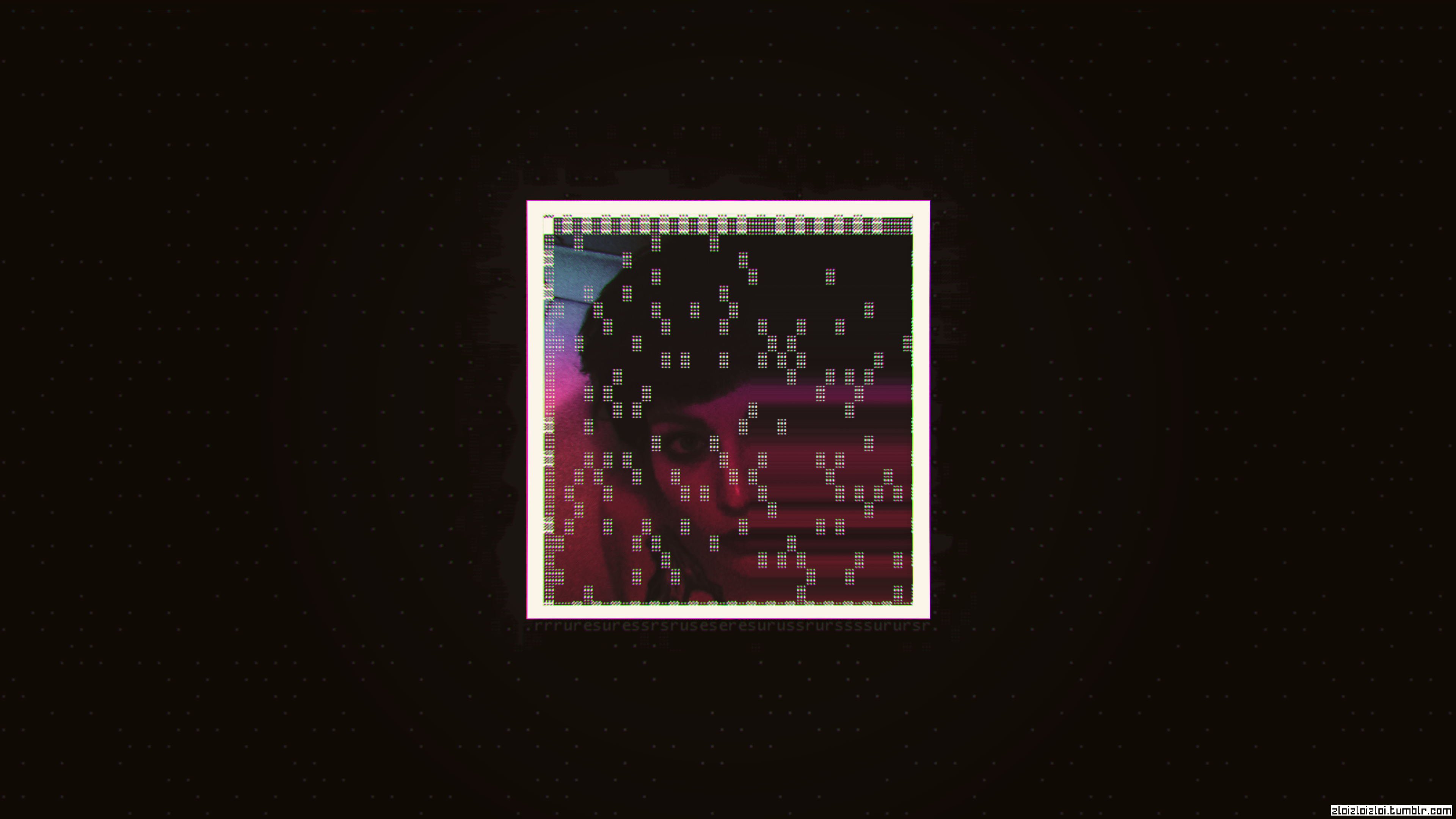 Glitch Art Album Cover with Text HD Wallpaper
