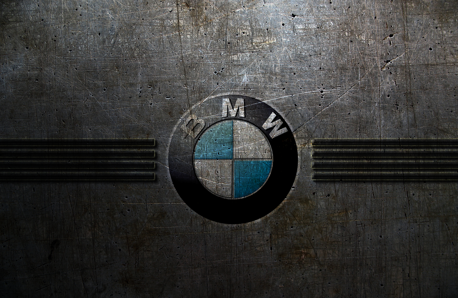 BMW logo on grunge metal texture HD Wallpaper