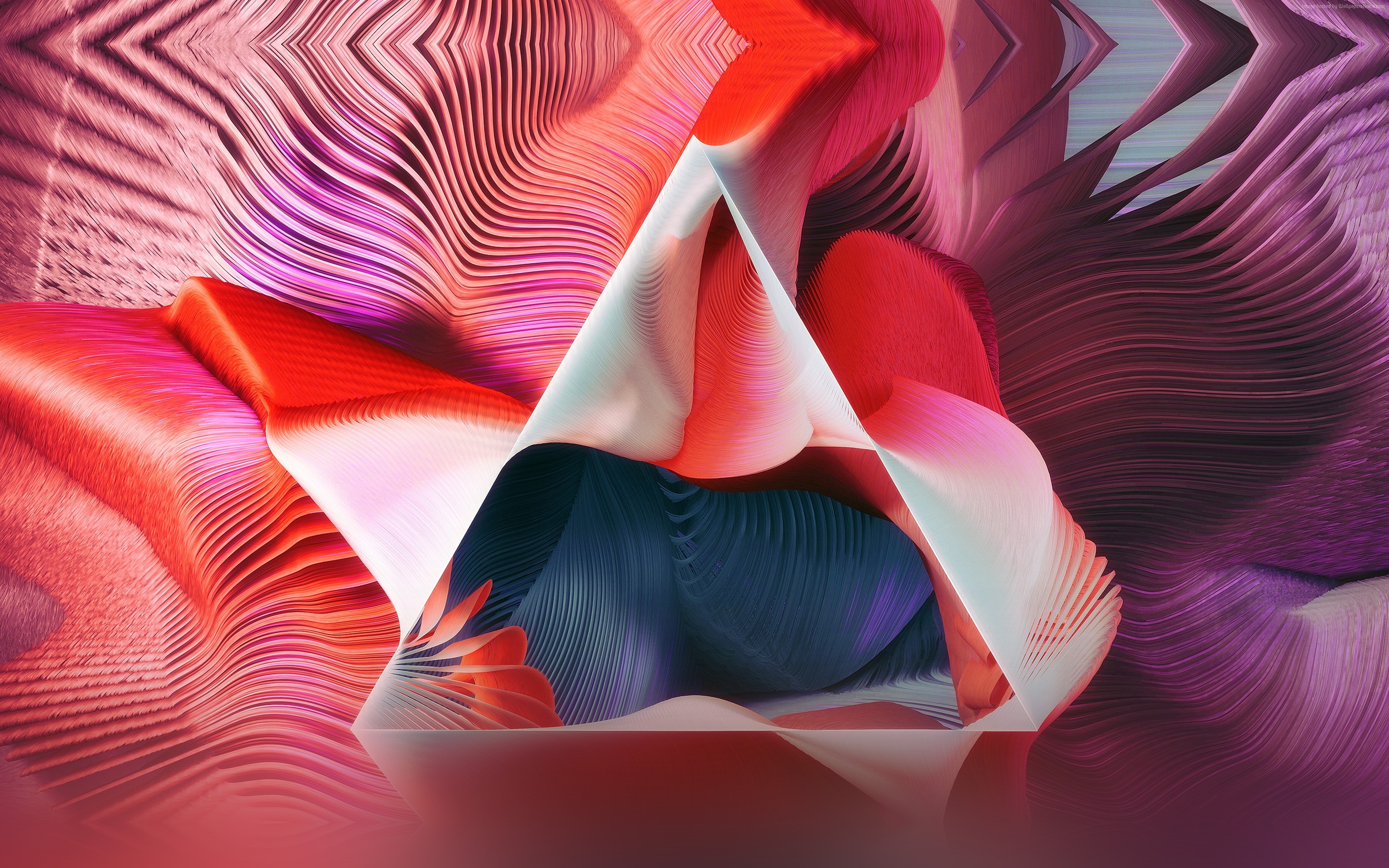 Abstract 4K image with spirals and triangle HD Wallpaper