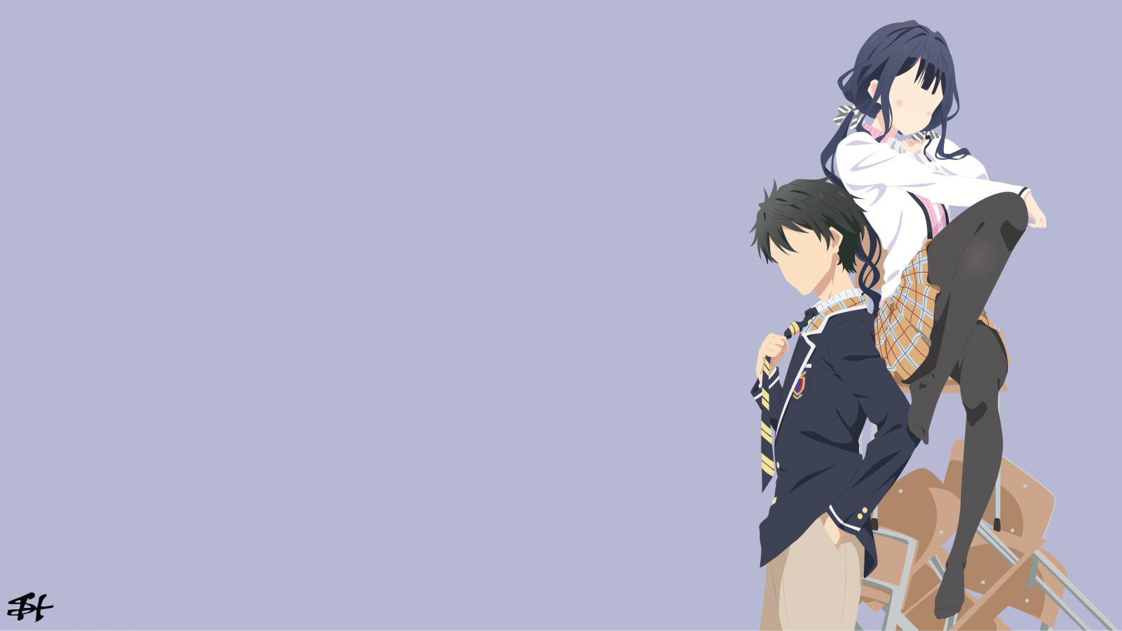 Masamune Makabe and Adagaki Aki from Masamune-kun's Revenge HD Wallpaper