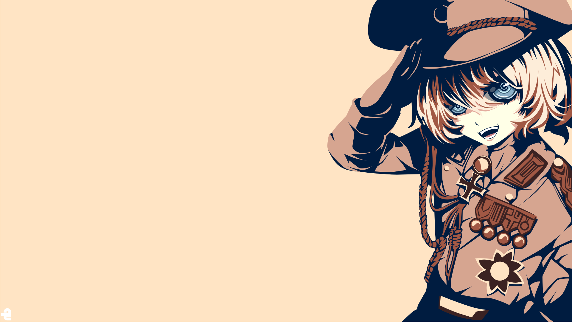 Tanya Degurechaff from Youjo Senki saluting HD Wallpaper