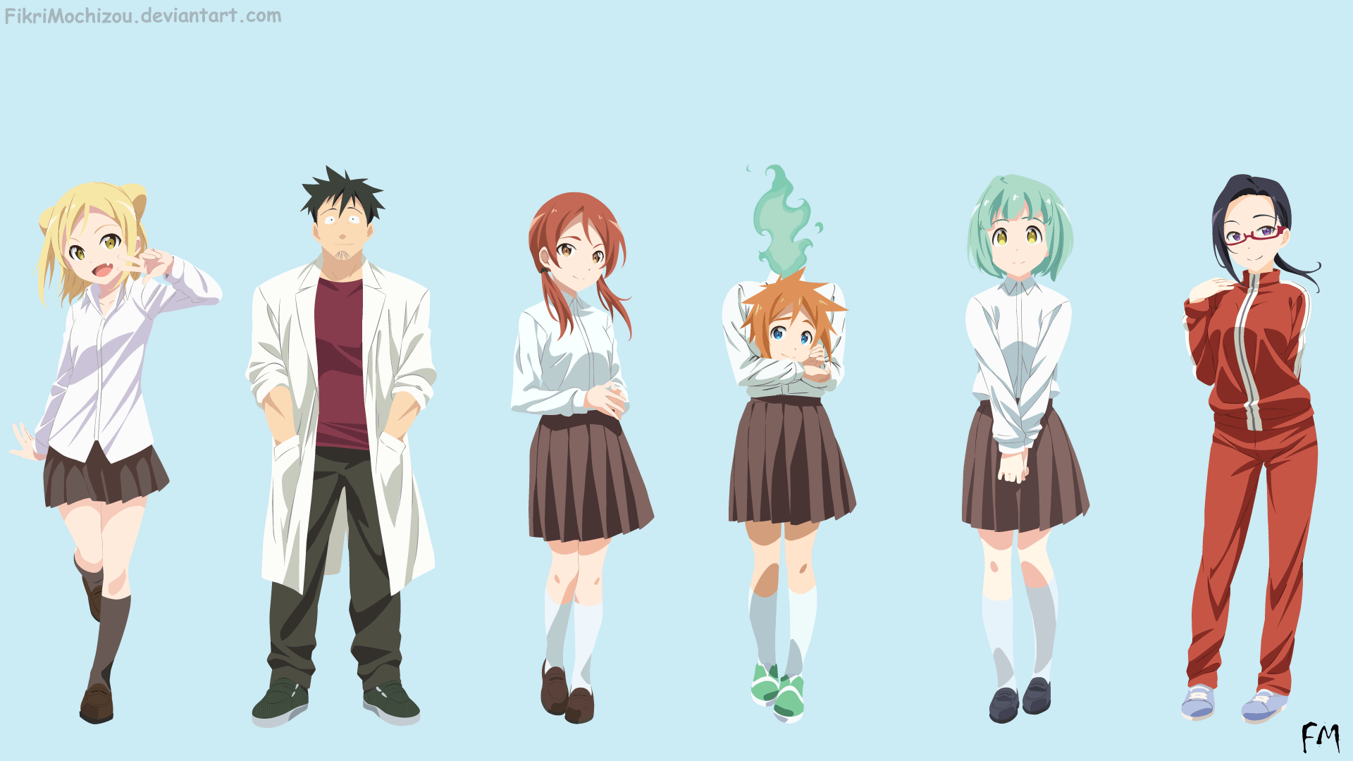 Characters from Demi-chan wa Kataritai HD Wallpaper