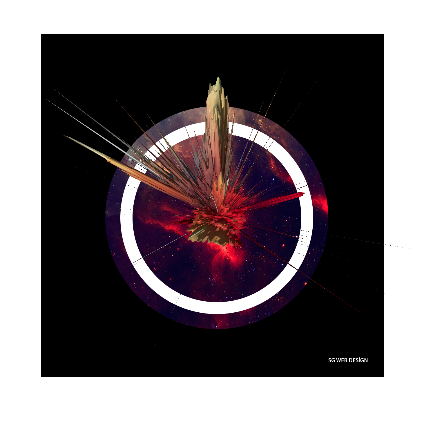 Abstract digital art with cosmic background HD Wallpaper