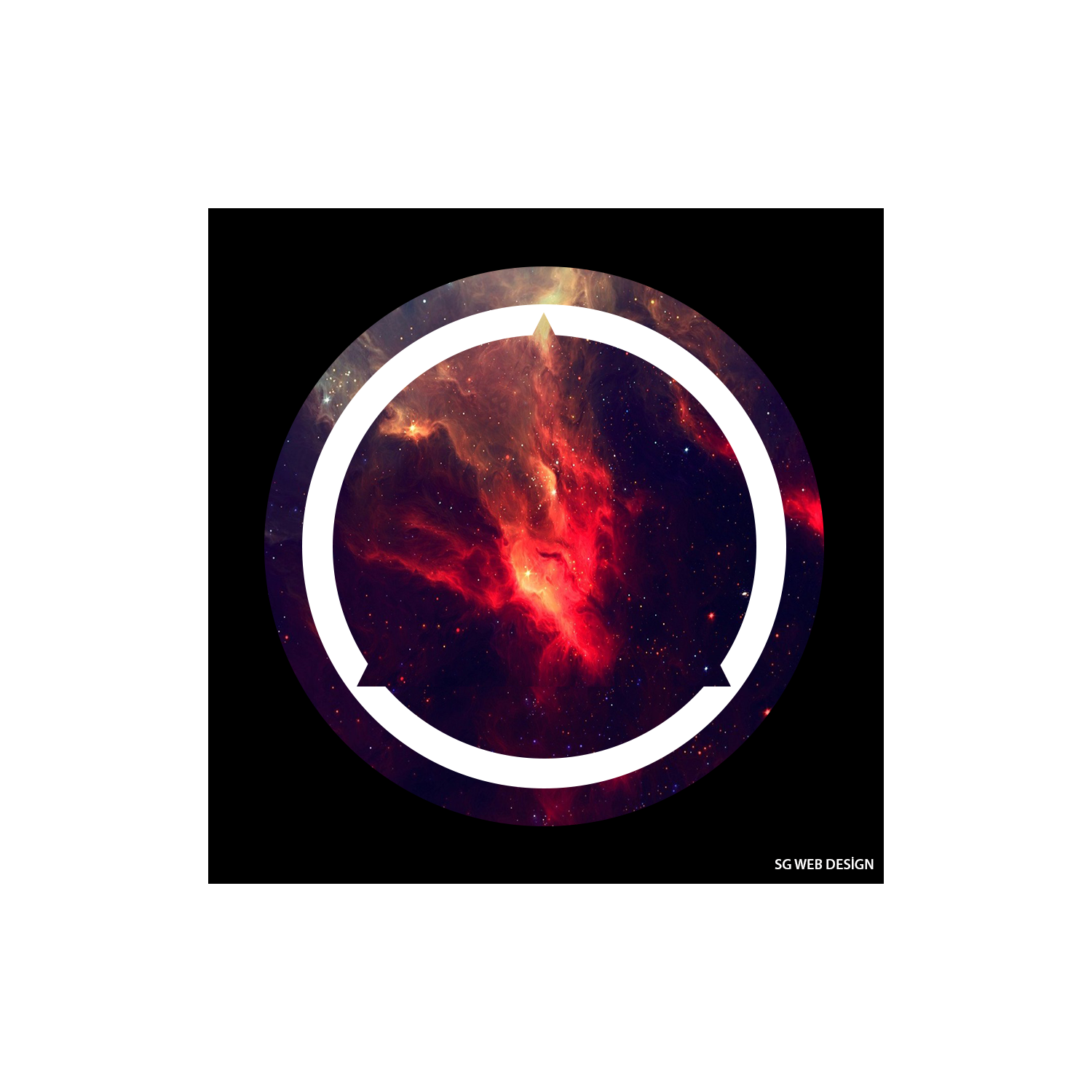 Circle with nebula and SG WEB DESIGN logo HD Wallpaper