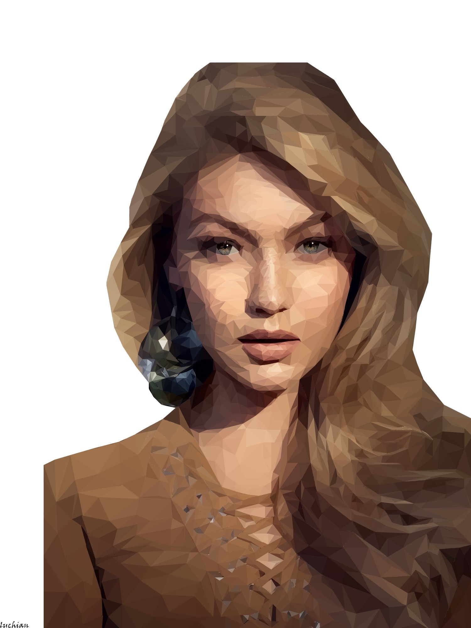 Low poly illustration of Gigi Hadid HD Wallpaper