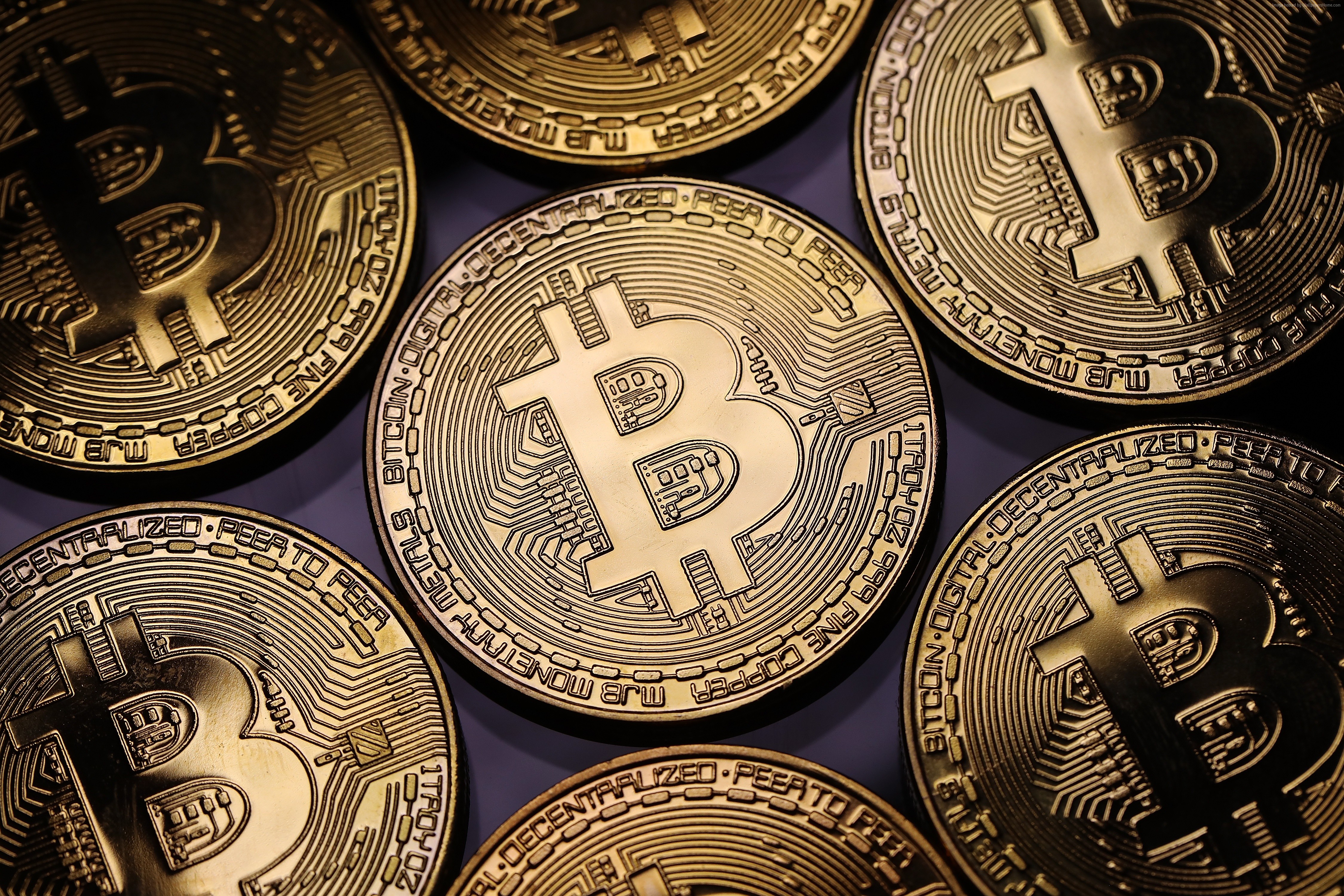 Bitcoin 4K Gold Coins HD Wallpaper