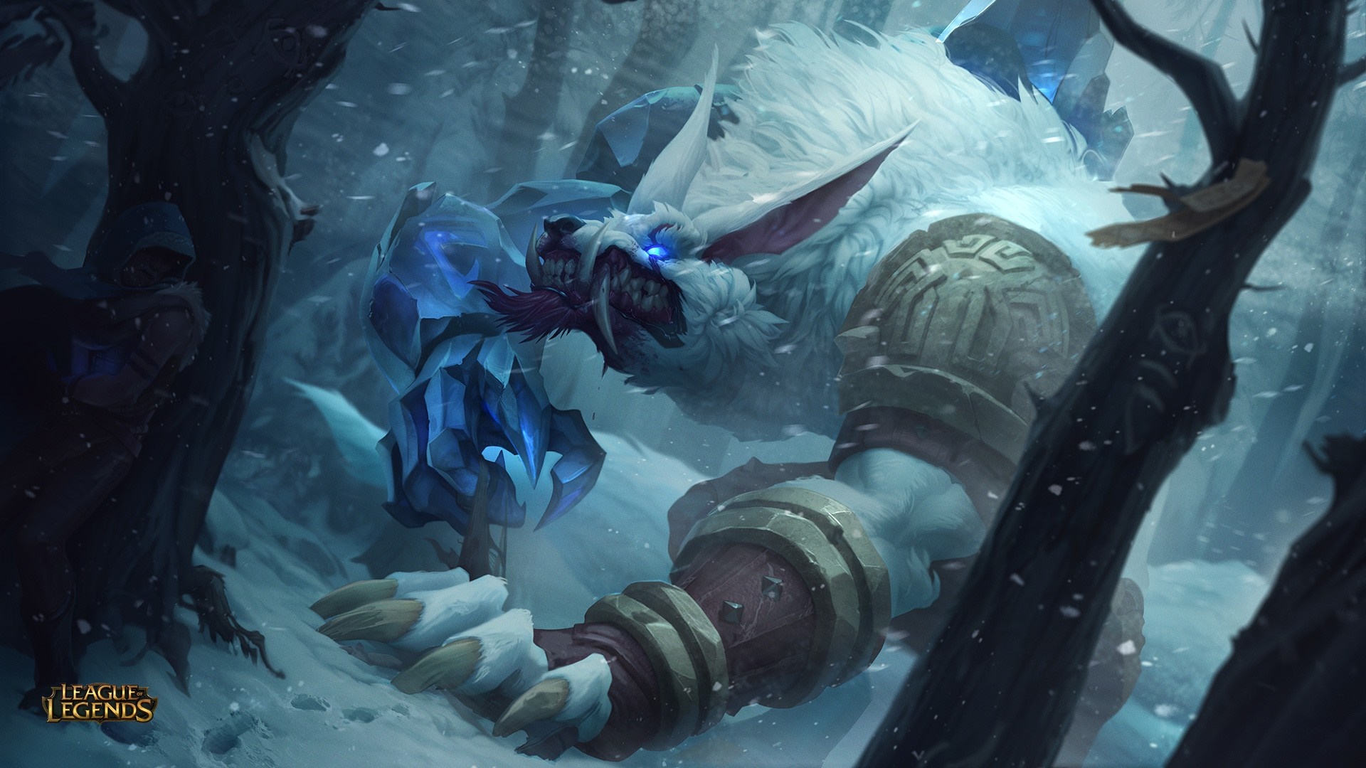 Volibear from League of Legends in a snowy forest HD Wallpaper