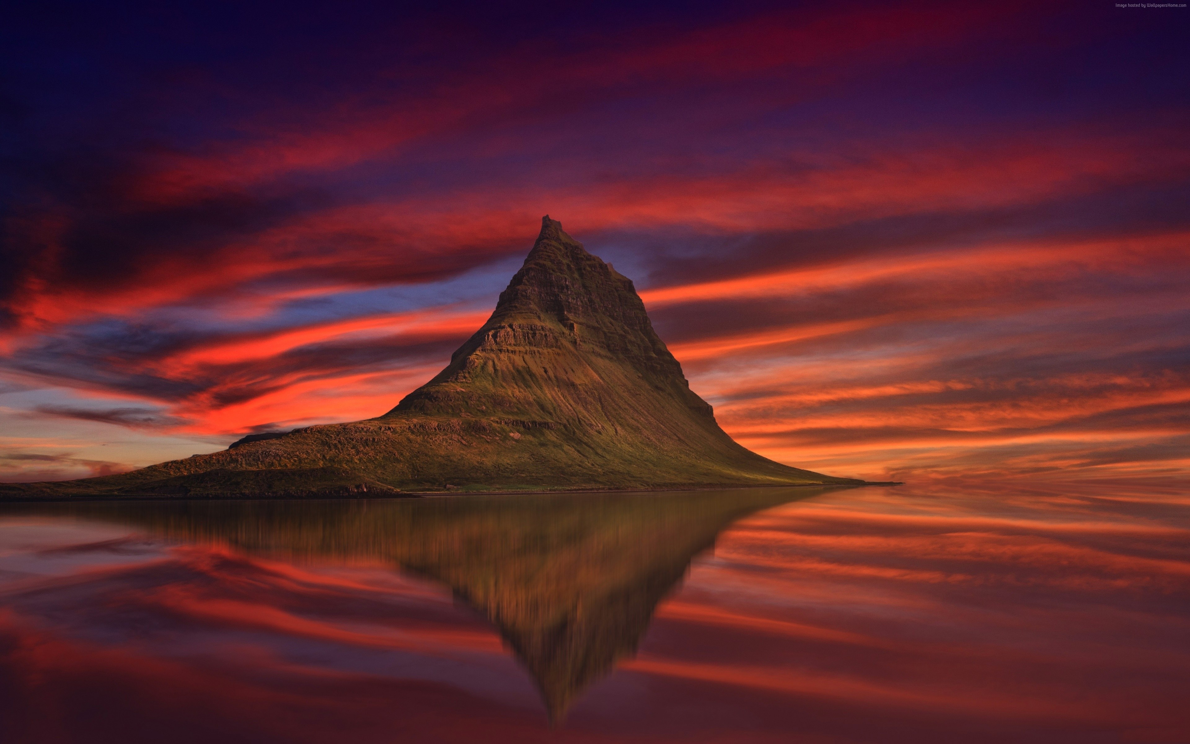 Sunset, 4K, Reflection HD Wallpaper