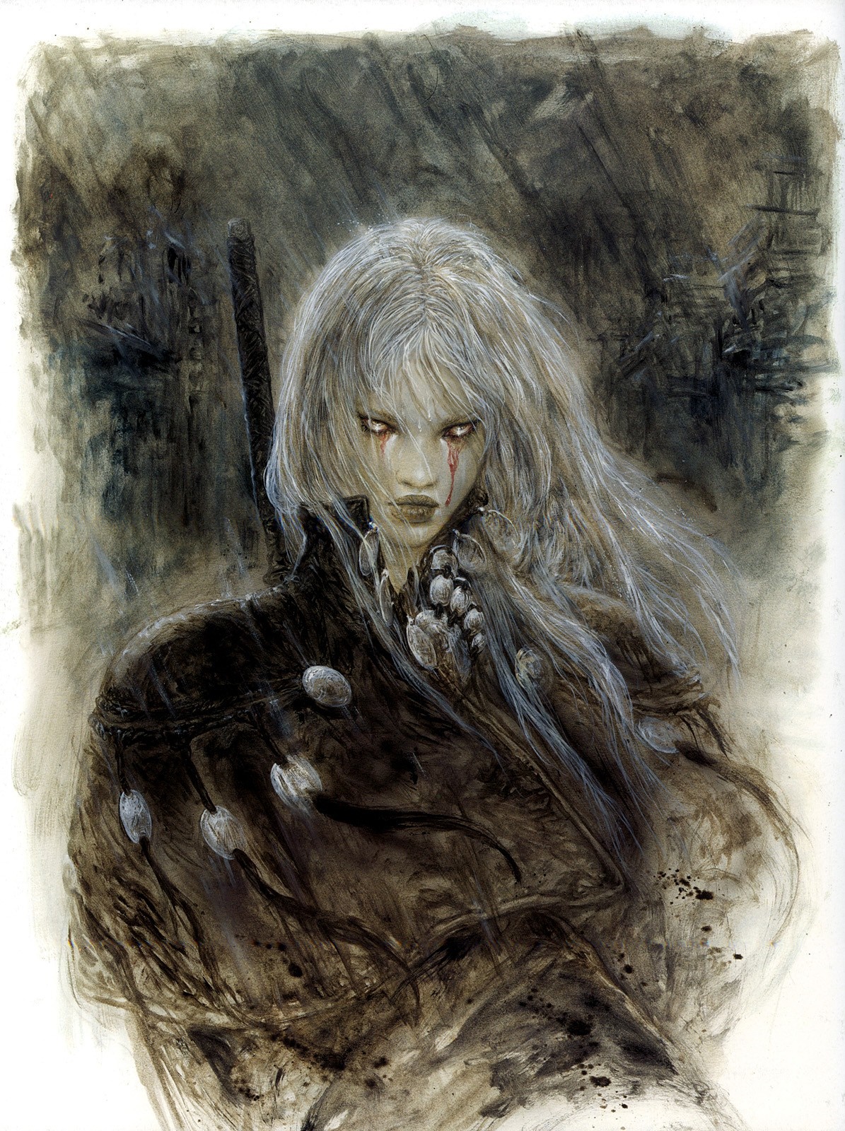 Fantasy girl with sword by Luis Royo HD Wallpaper