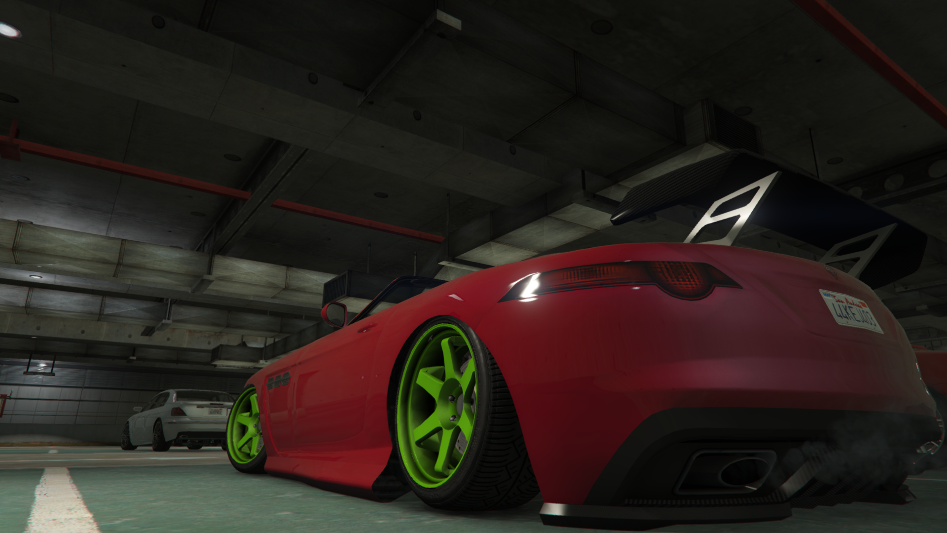 Red sports car with spoiler in Grand Theft Auto V HD Wallpaper