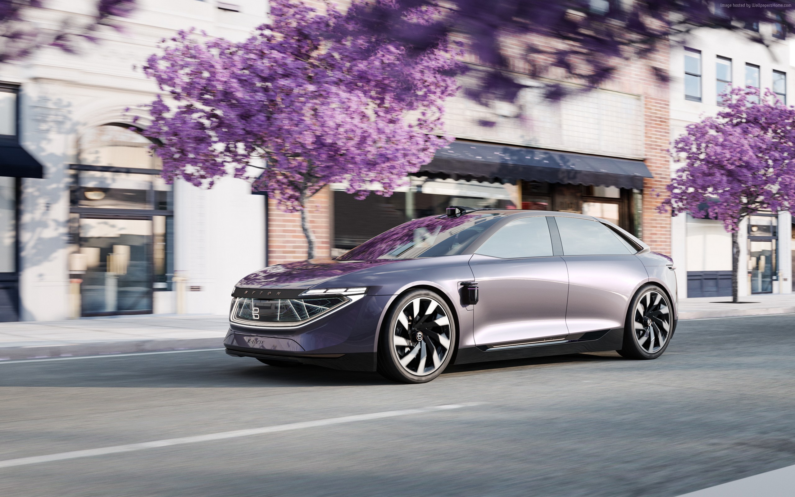 Byton K-Byte Concept electric car on street HD Wallpaper