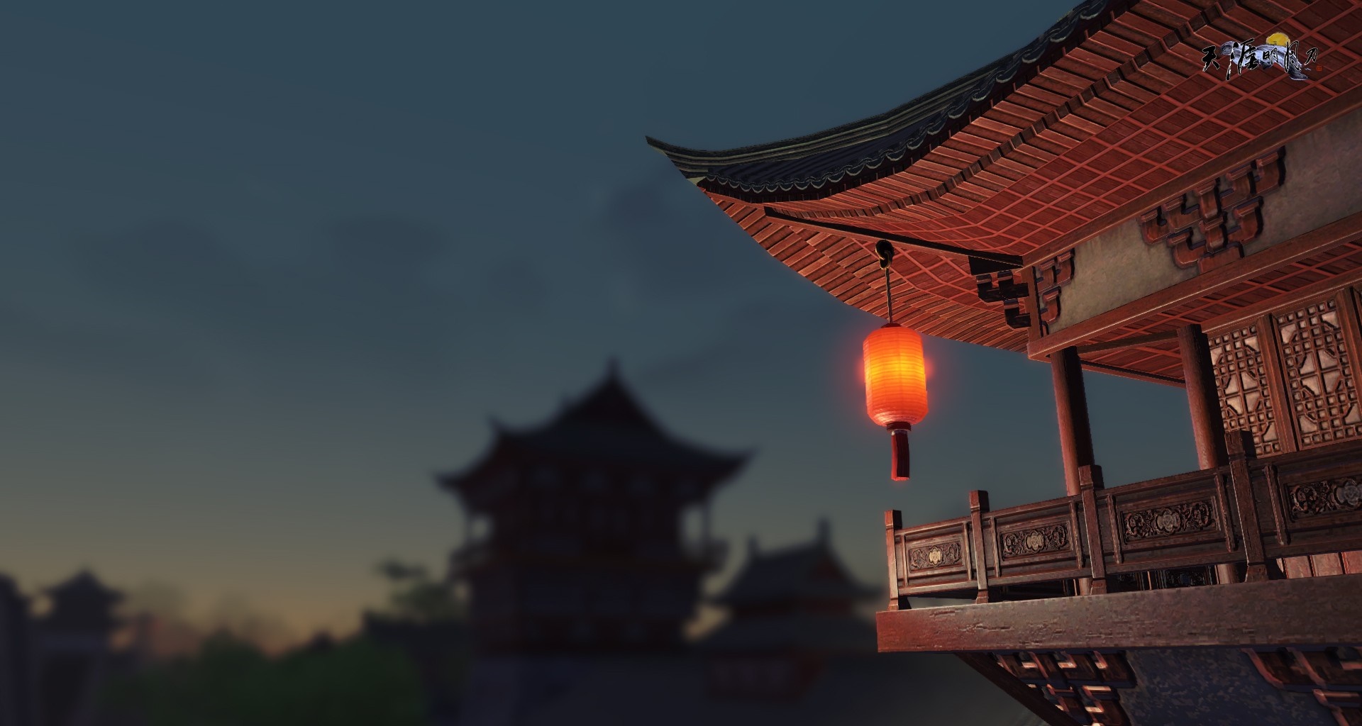 Screenshot from a video game with Chinese architecture HD Wallpaper