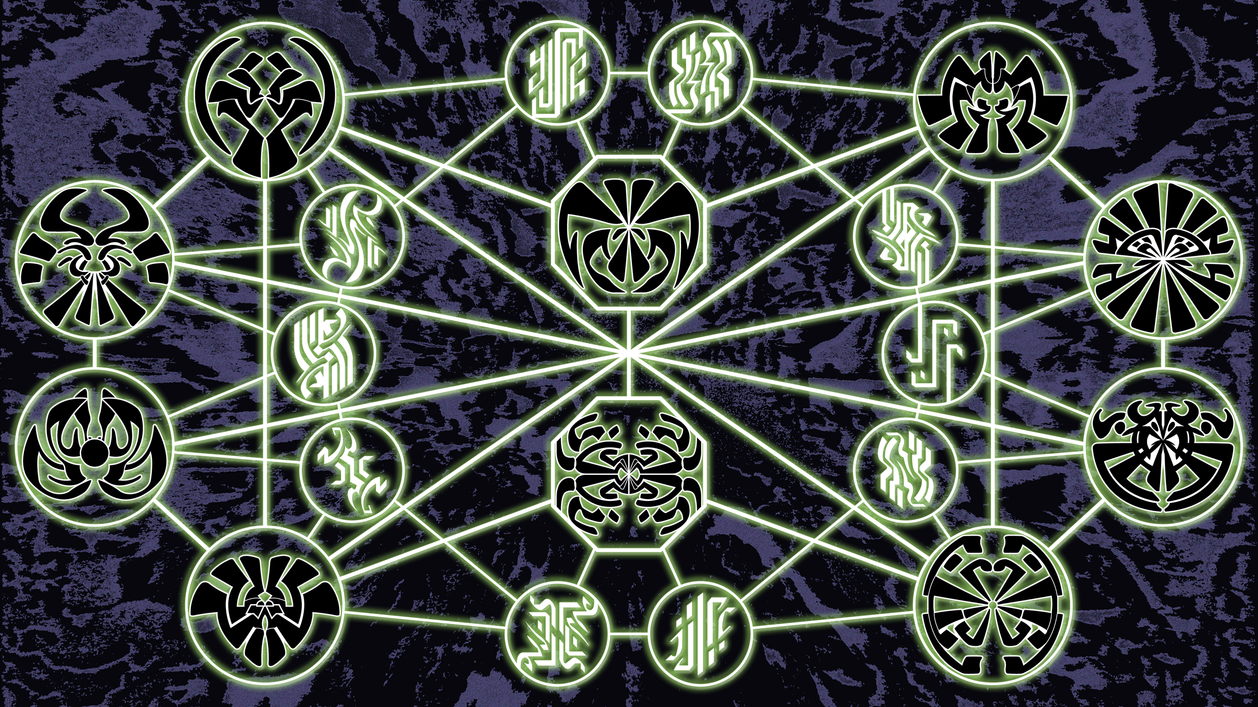 Stormlight Archive symbols in a glowing network HD Wallpaper