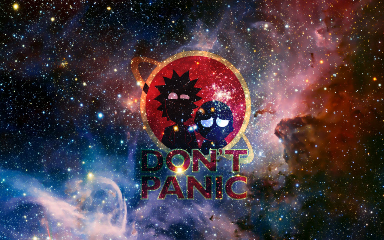 Rick and Morty Don't Panic in Space HD Wallpaper