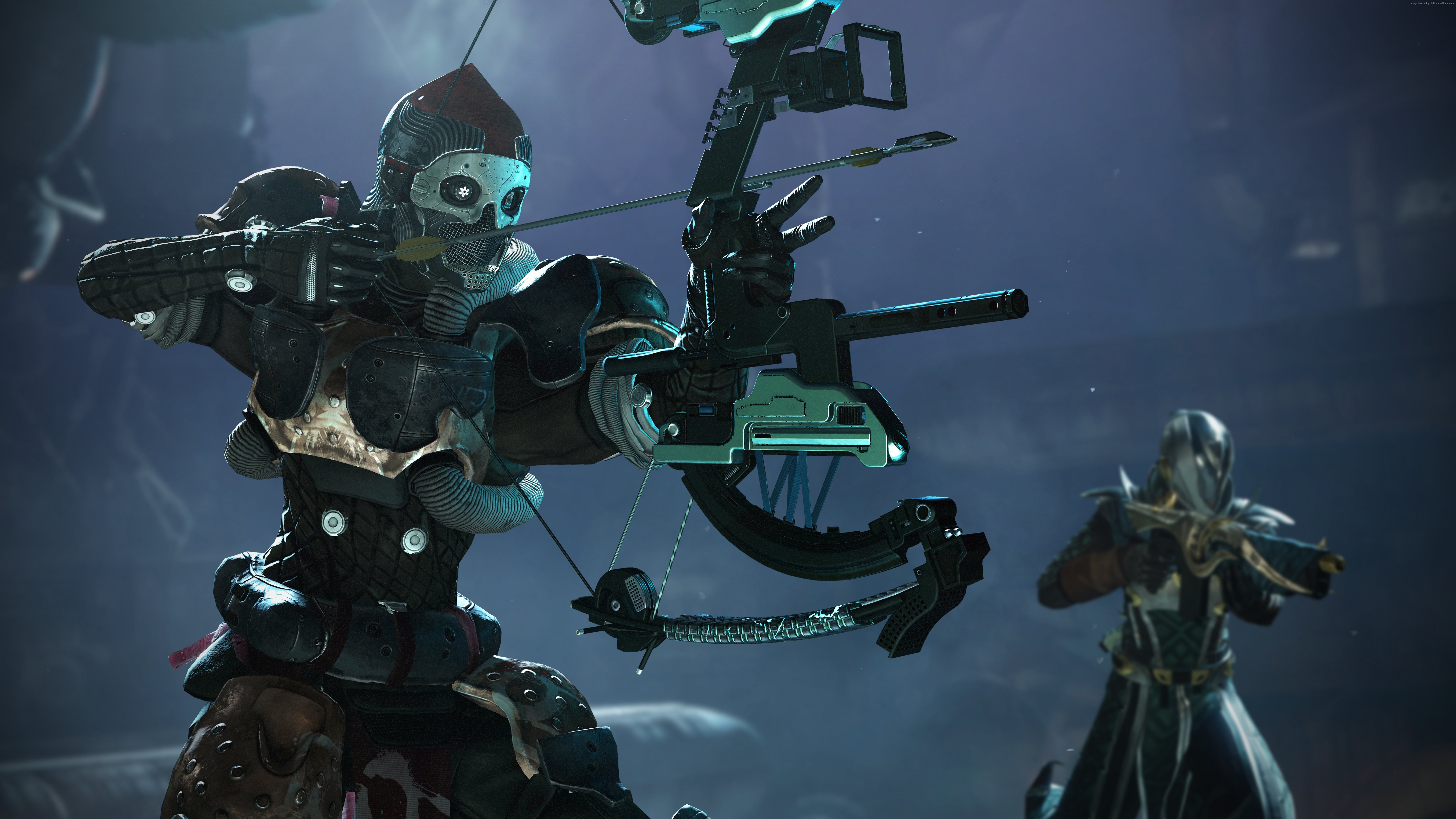 Destiny 2: Forsaken screenshot with bow-wielding characters HD Wallpaper