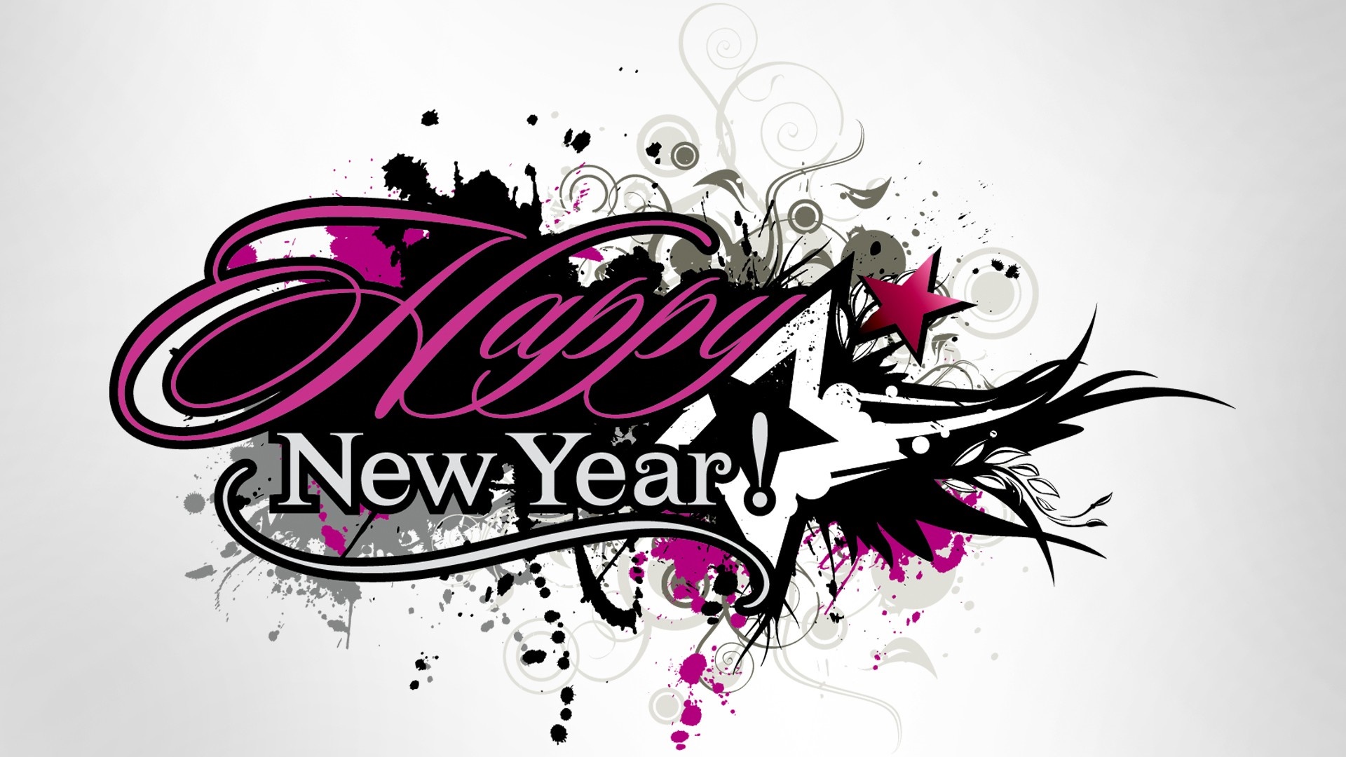 Happy New Year grunge graphic design HD Wallpaper
