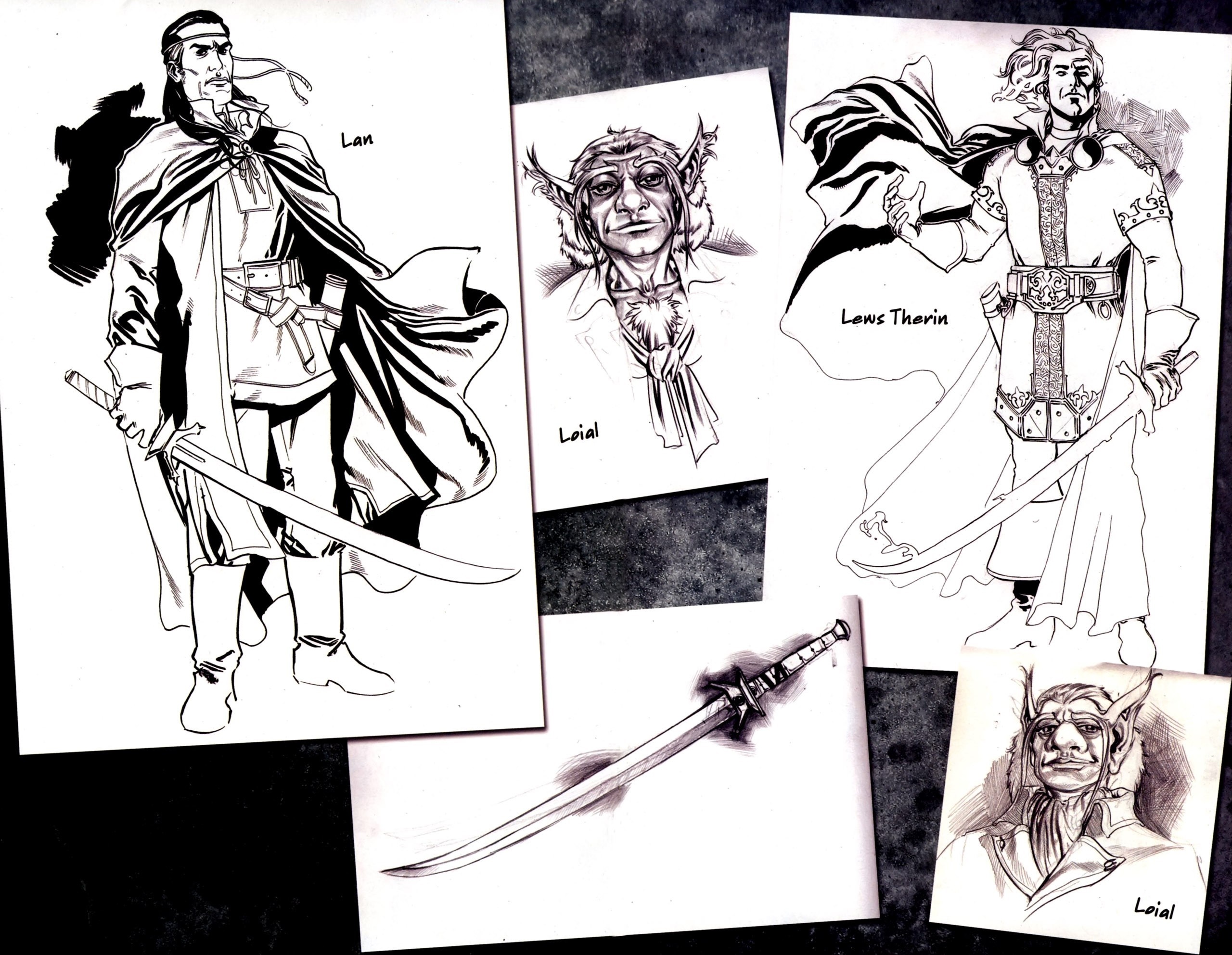 Characters from The Wheel of Time: Lan, Lews Therin, and Loial HD Wallpaper