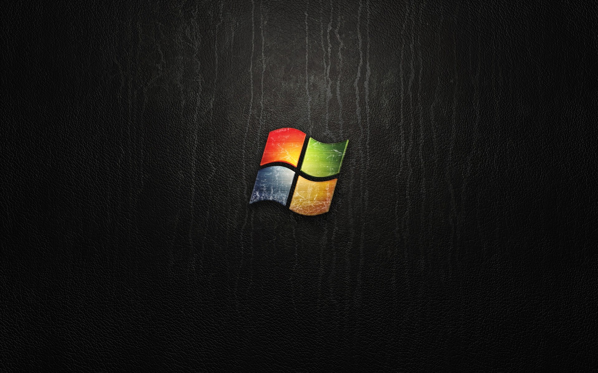 Microsoft Windows logo on black textured background HD Wallpaper