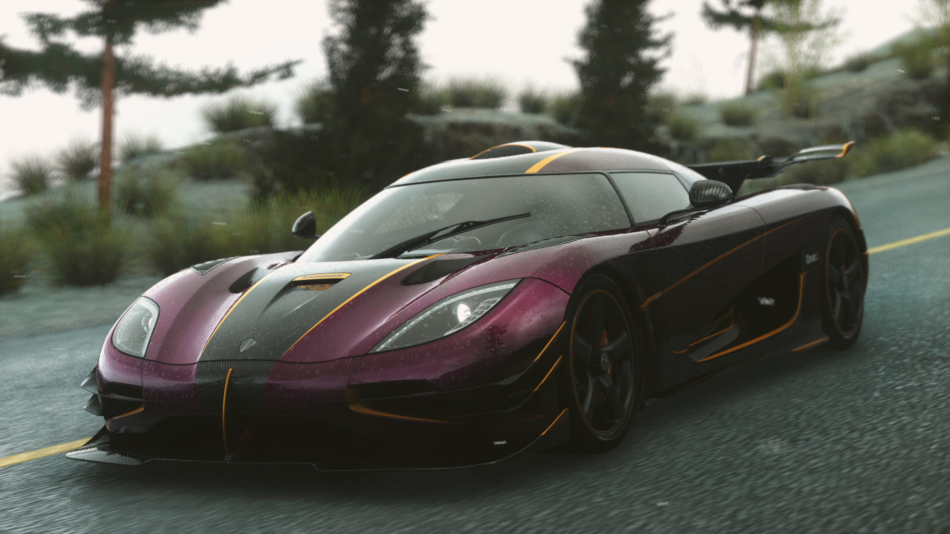 Koenigsegg CCR from Driveclub on a wet road HD Wallpaper