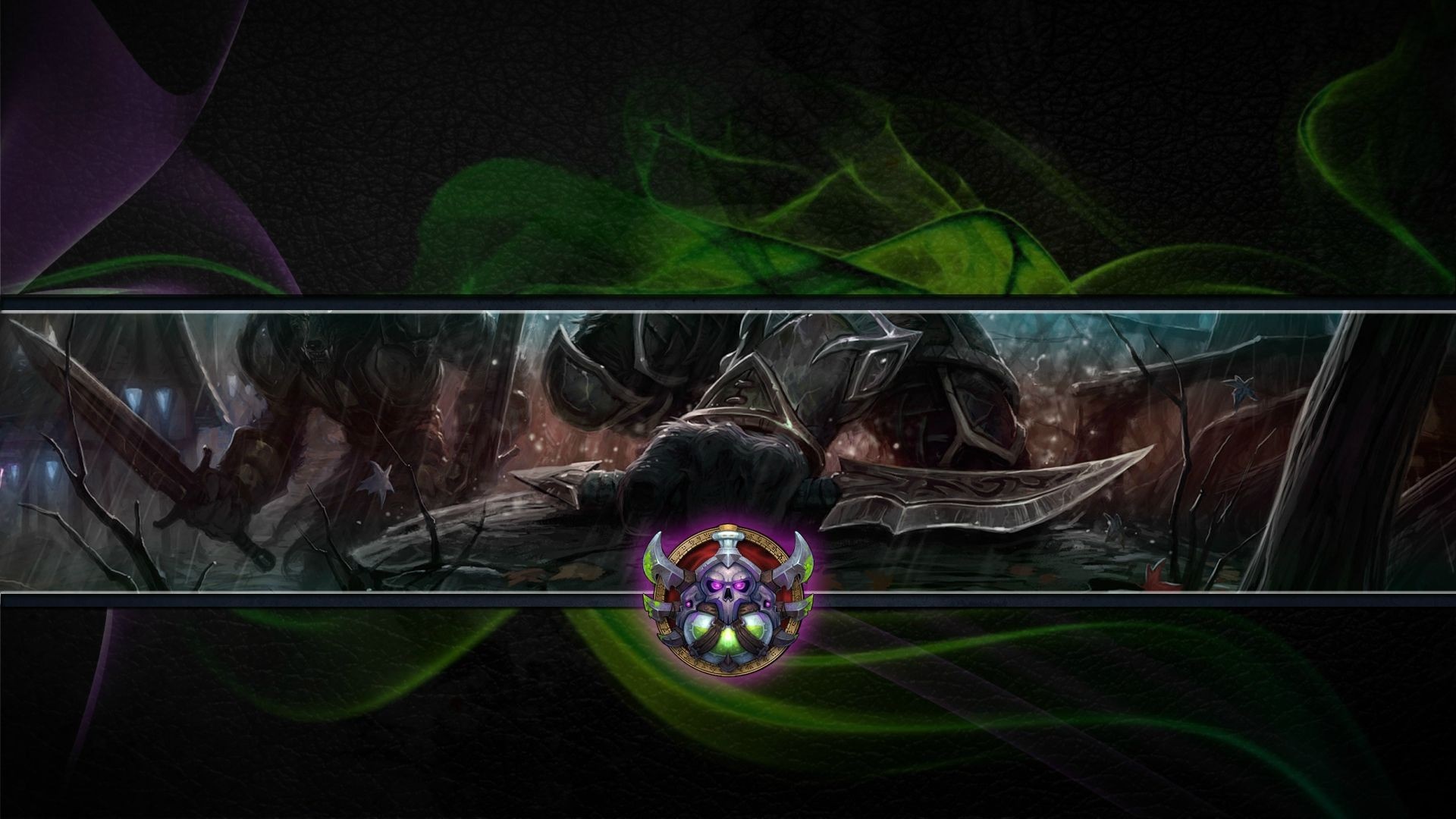 World of Warcraft character with a skull emblem HD Wallpaper