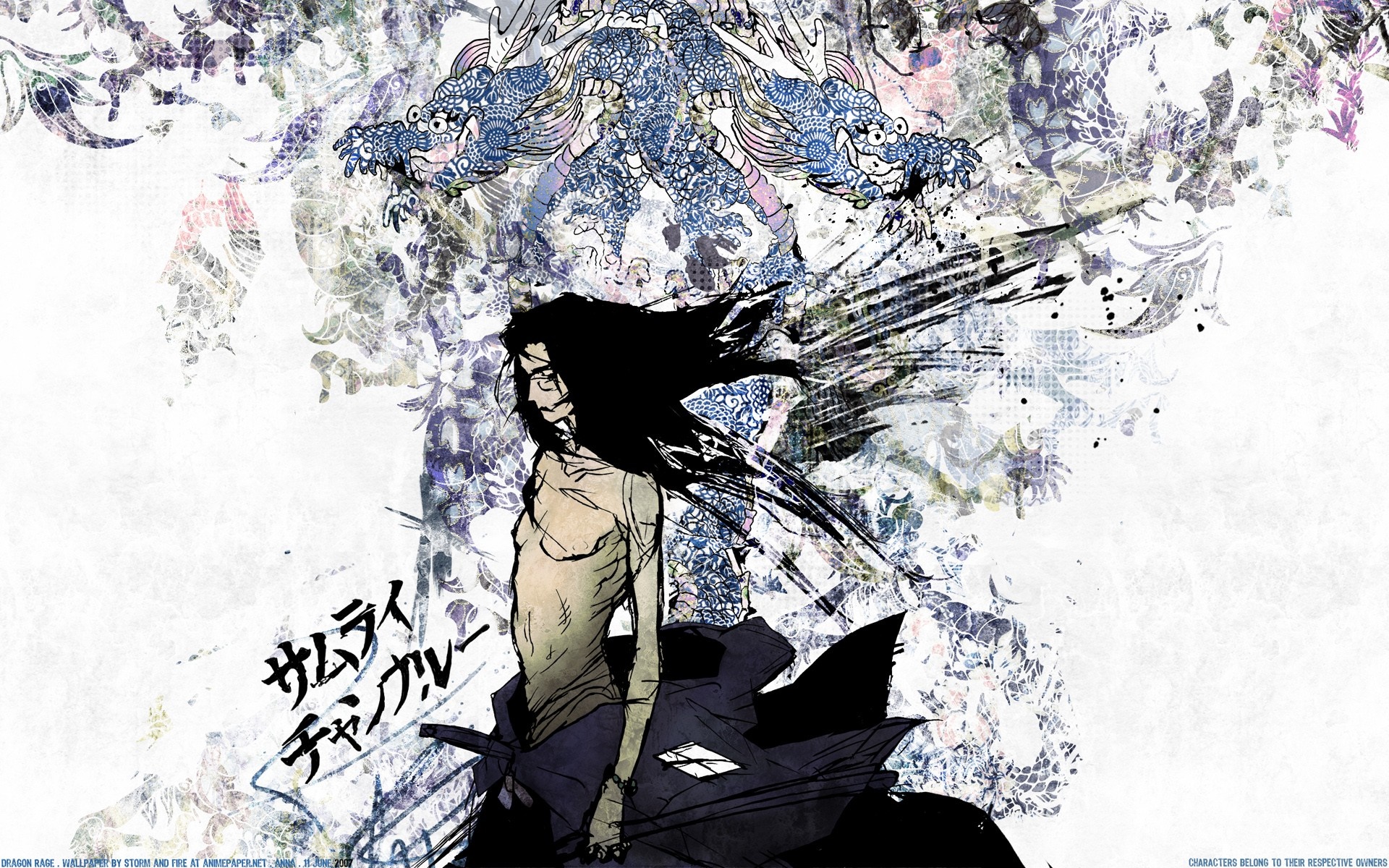 Mugen from Samurai Champloo with Dragons HD Wallpaper