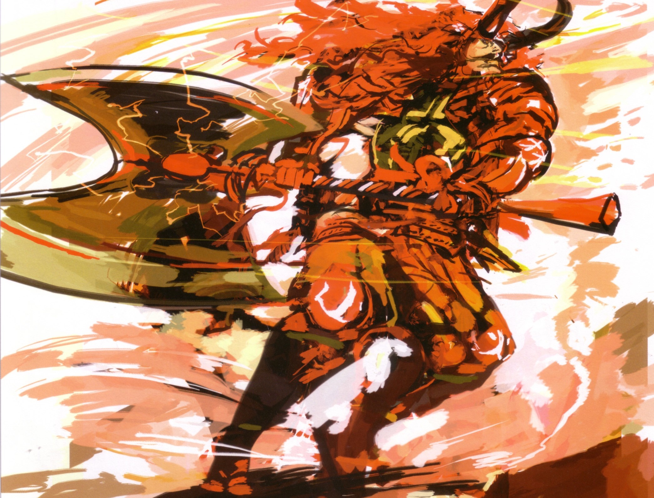 Sengoku Basara character with axe HD Wallpaper