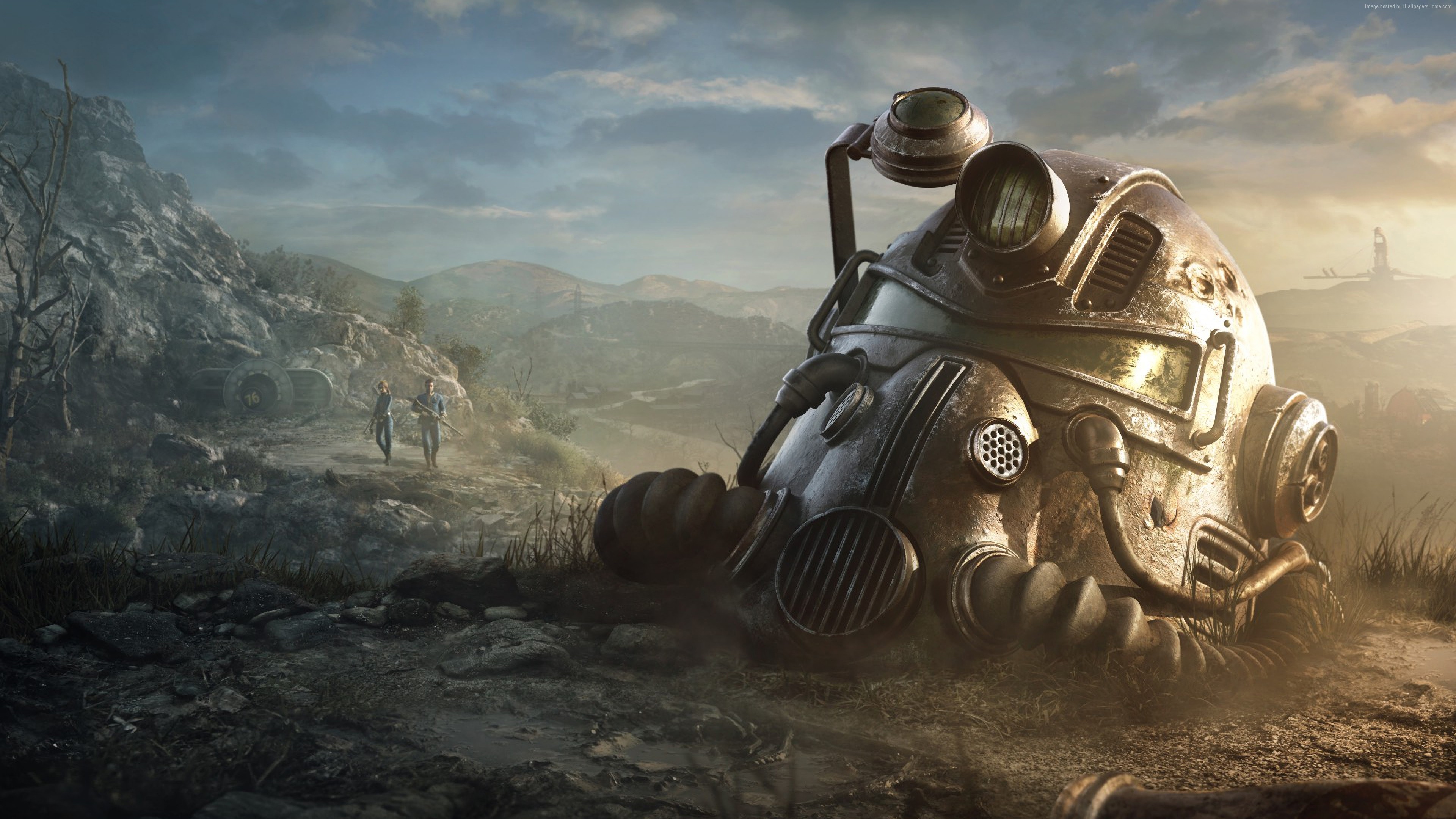Fallout 76 Power Armor Helmet Poster HD Wallpaper