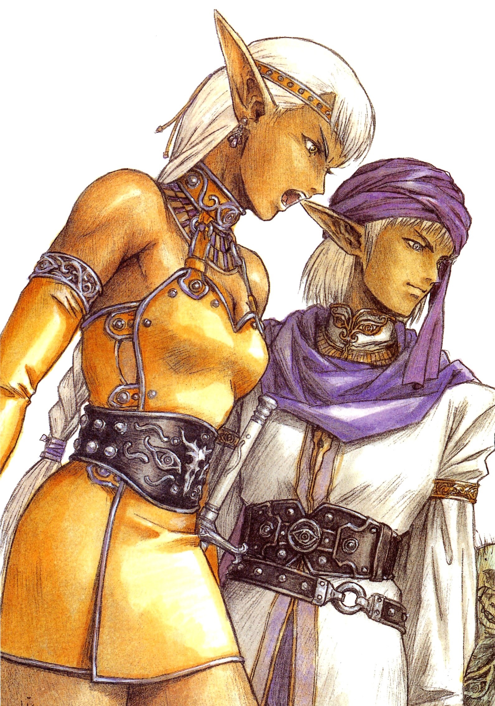 Illustration of two elves from Record of Lodoss War HD Wallpaper