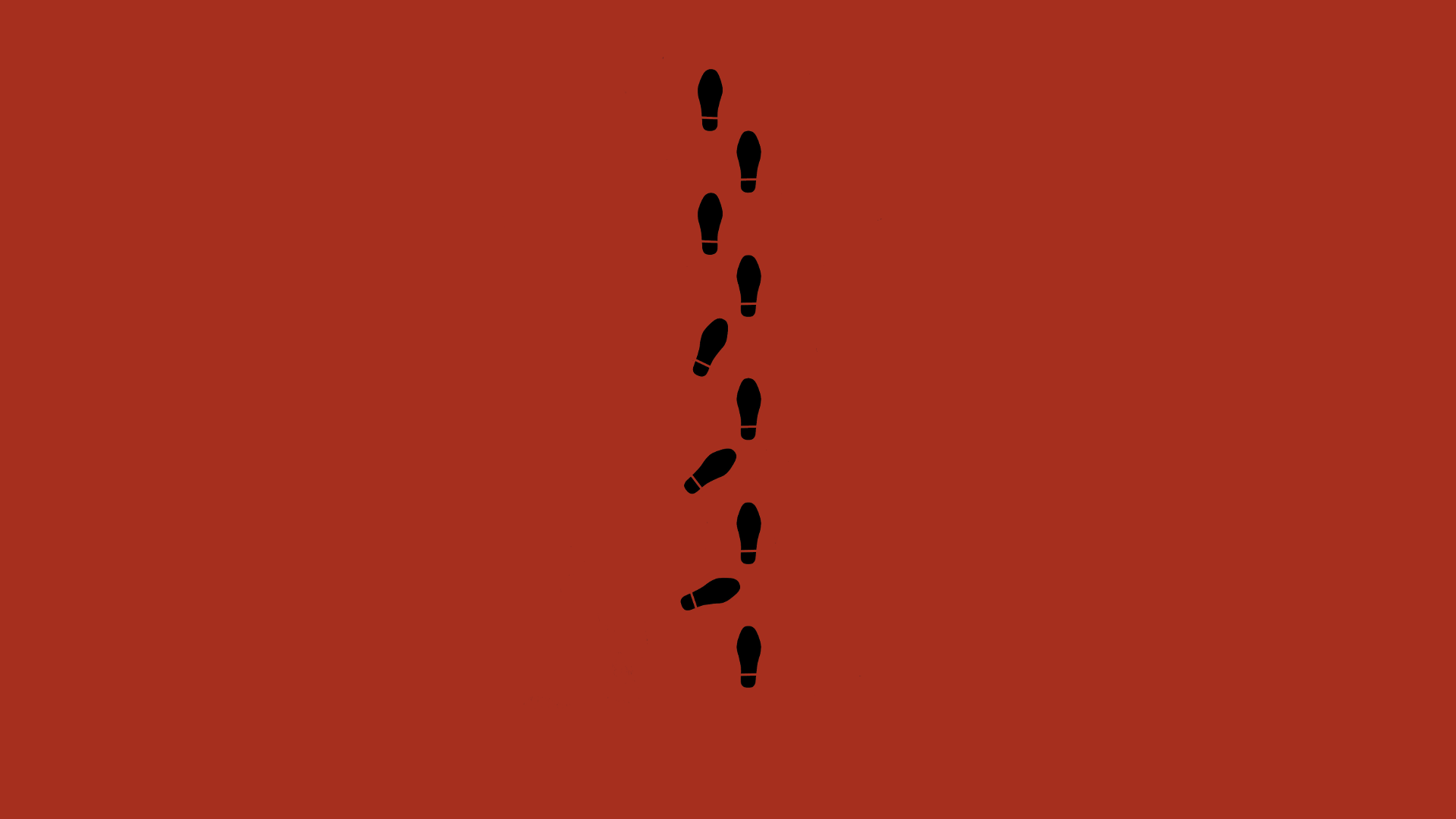 Footprints on a red background HD Wallpaper