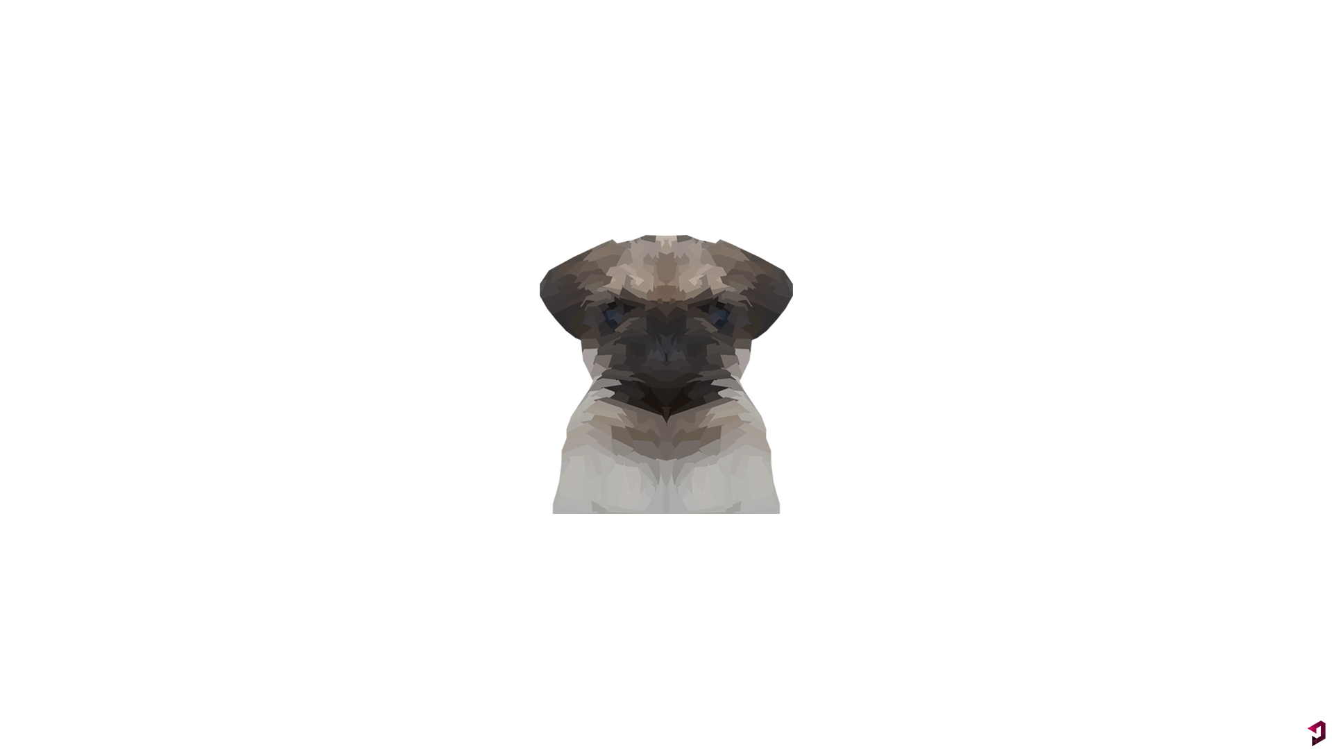 Low poly pug puppy portrait HD Wallpaper