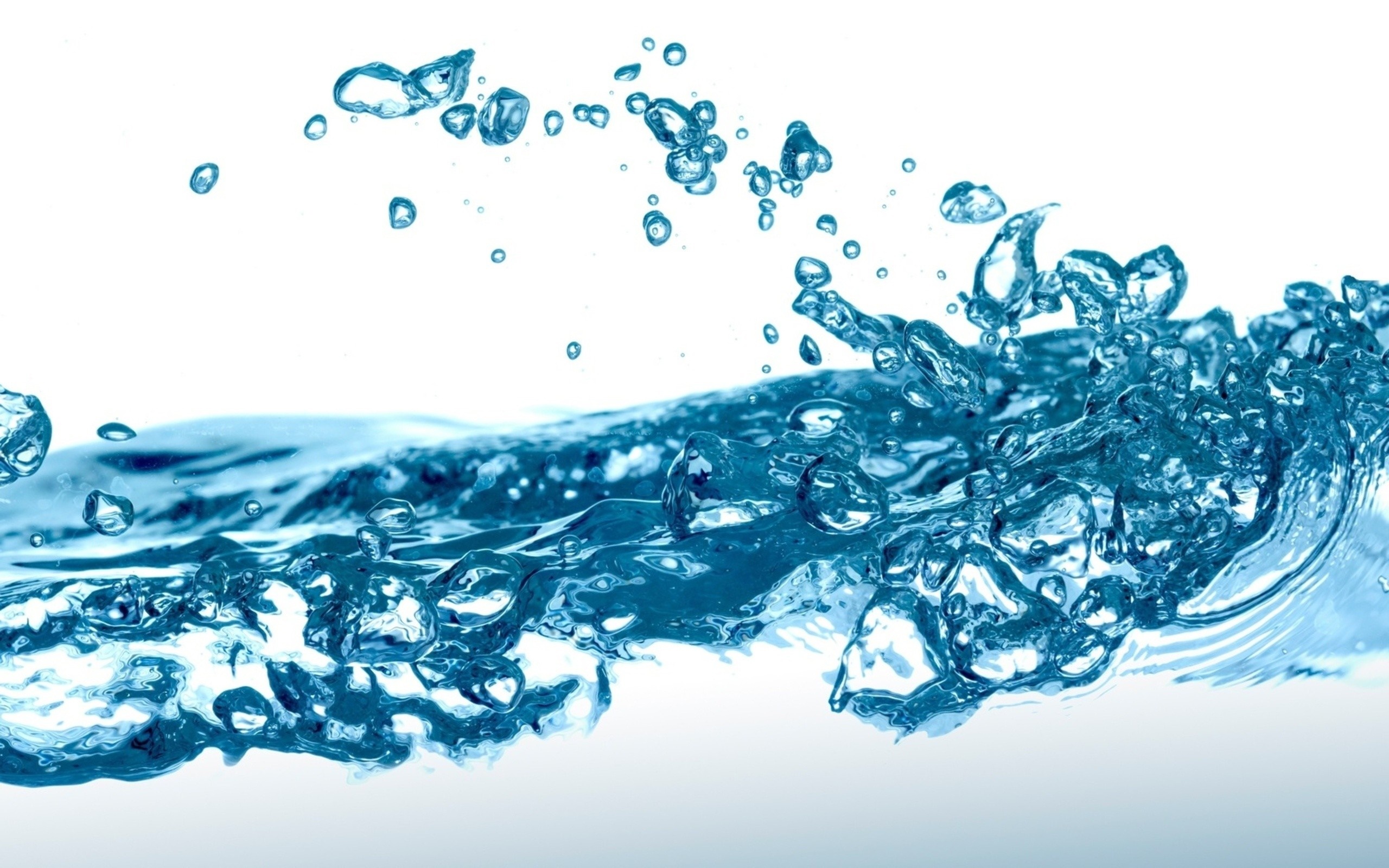Blue water with bubbles and waves HD Wallpaper