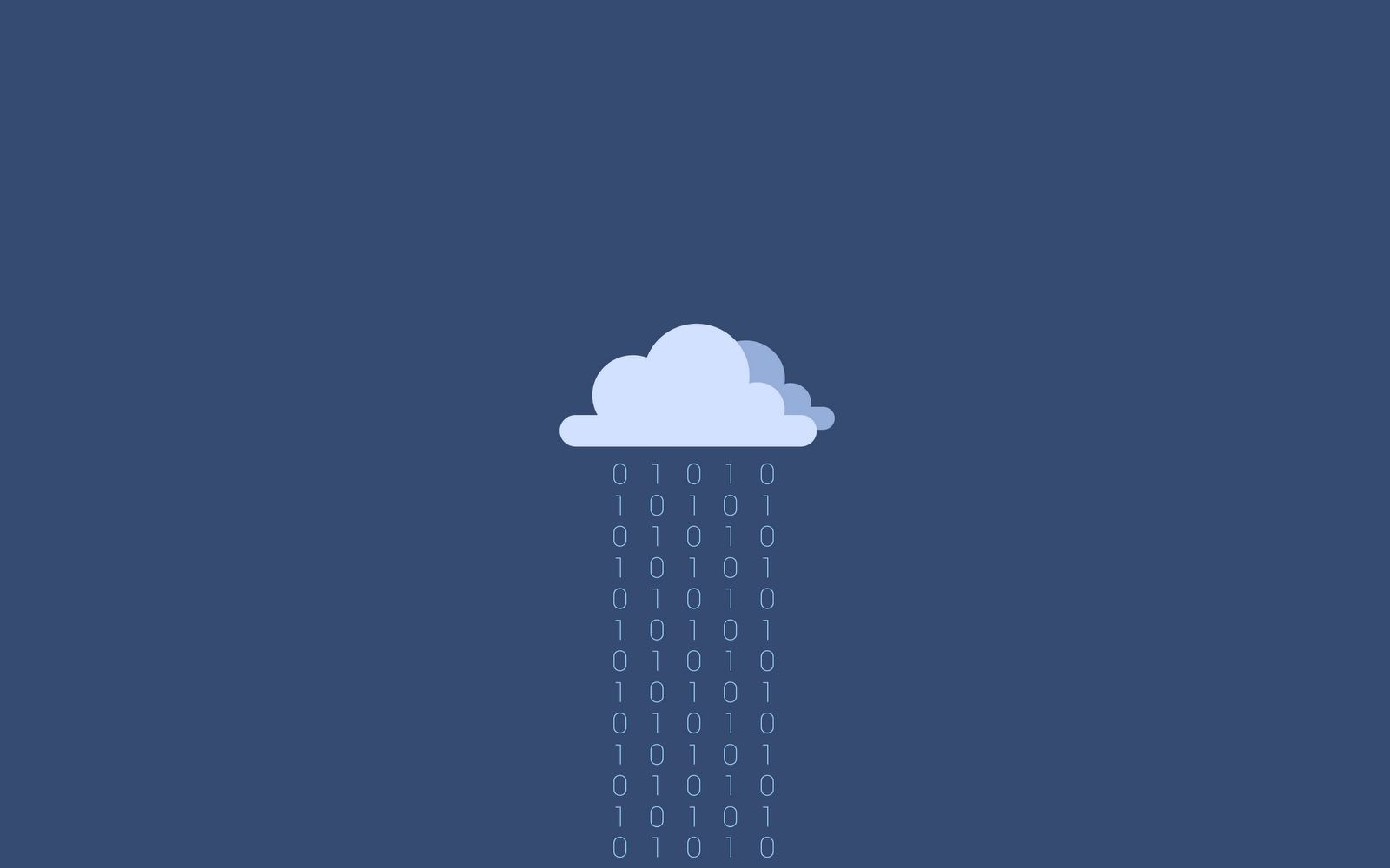 Cloud raining binary code illustration HD Wallpaper