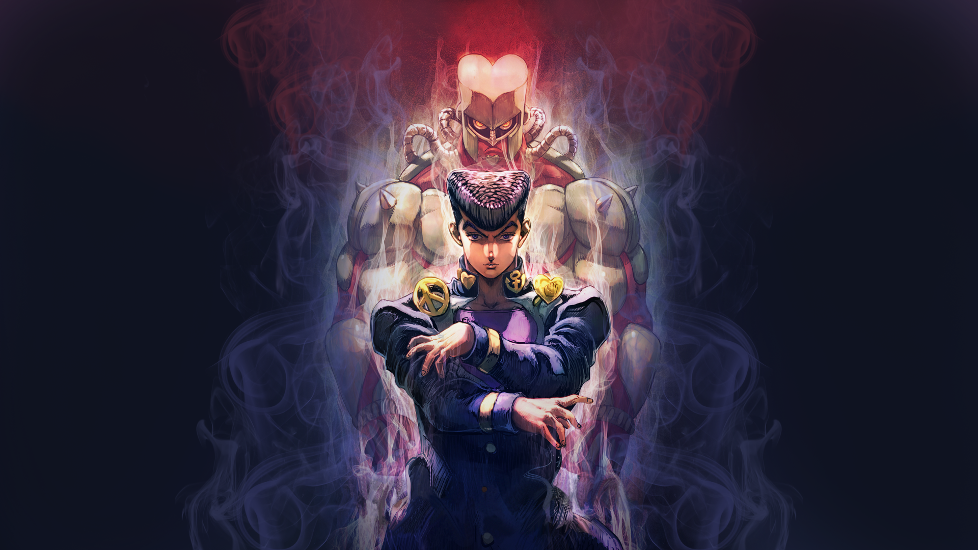 Josuke Higashikata and Crazy Diamond from JoJo's Bizarre Adventure HD Wallpaper