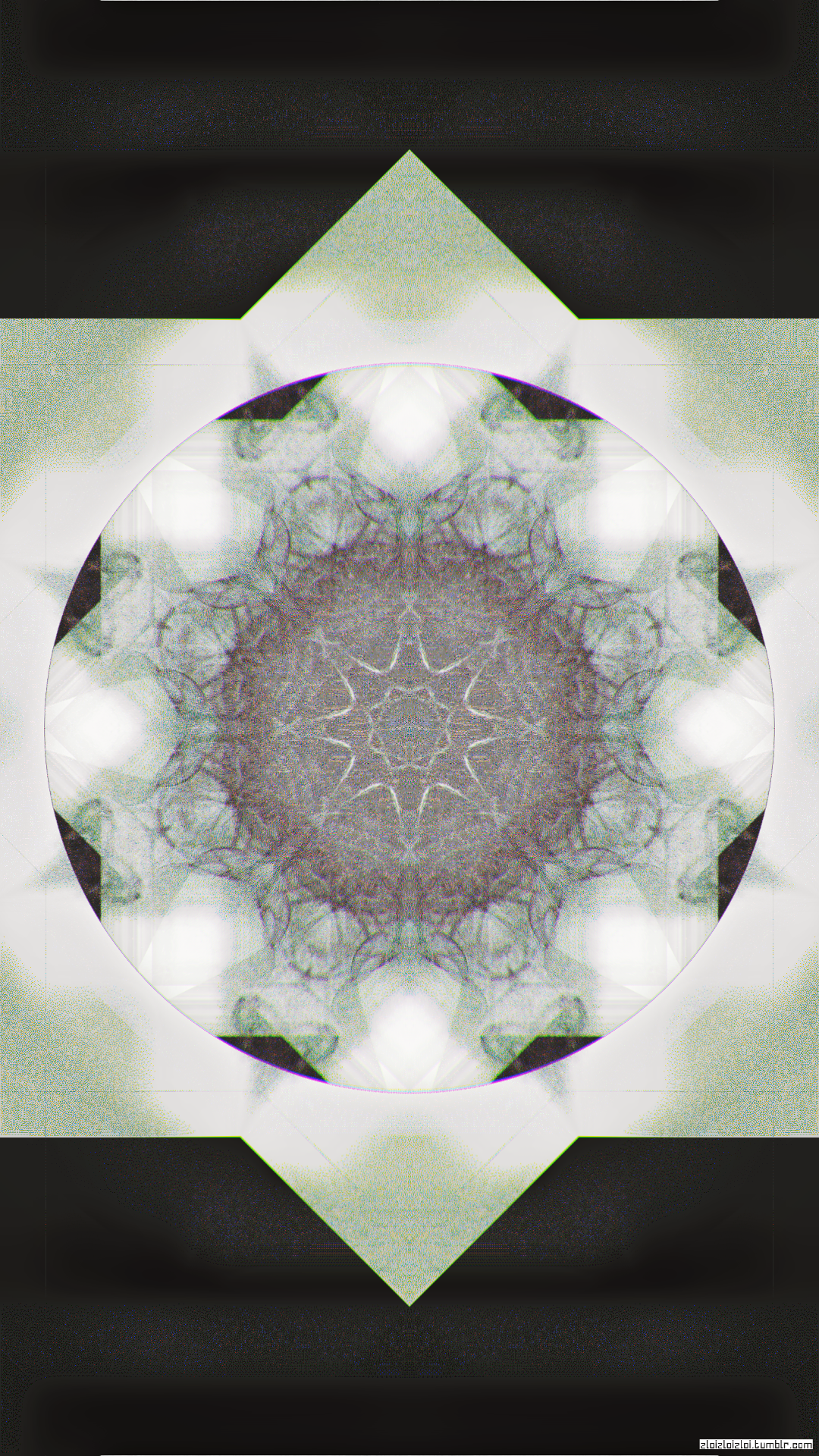 Abstract mandala with geometric shapes and glitch art effect HD Wallpaper
