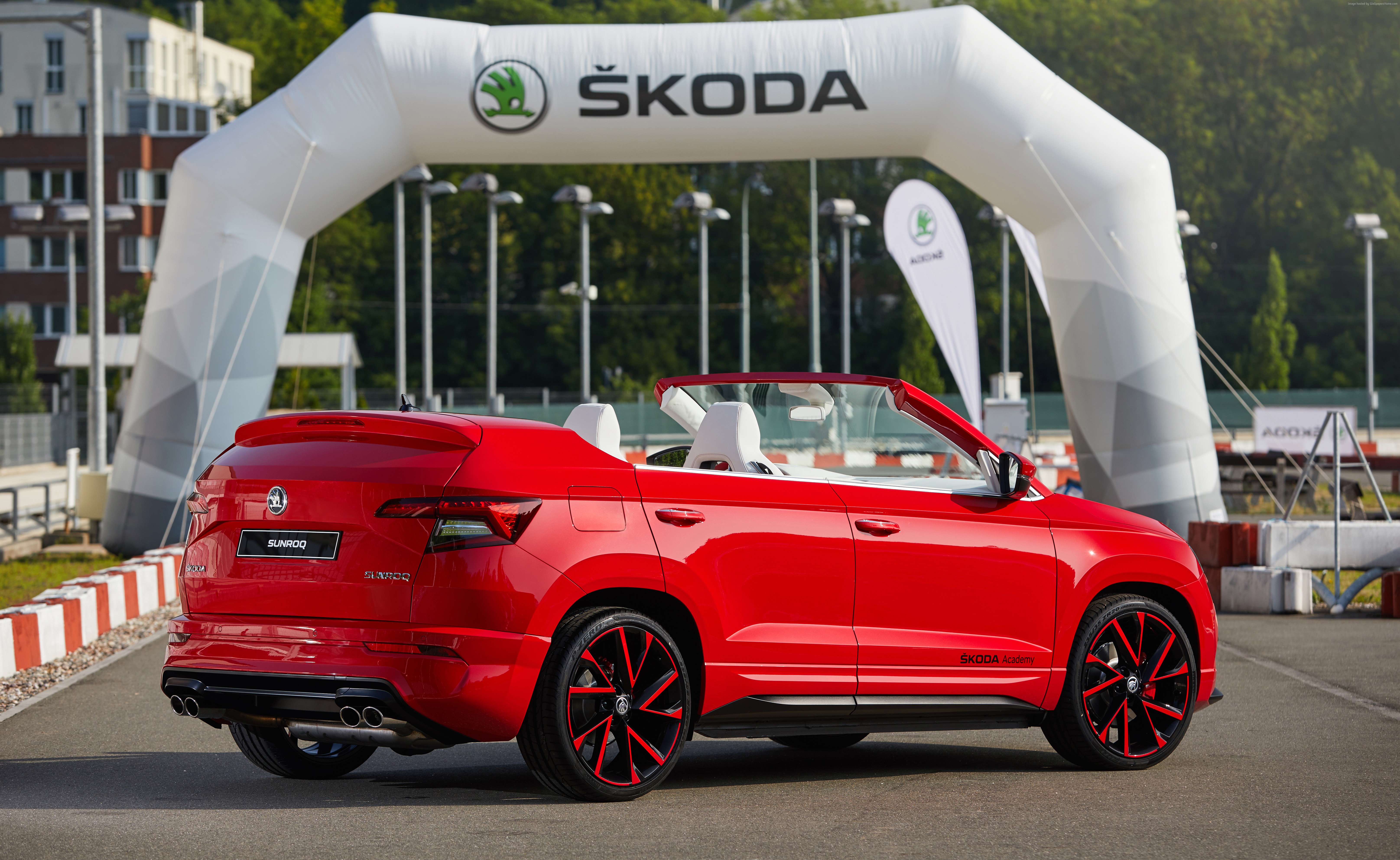 Red Skoda Sunroq Convertible Concept Car HD Wallpaper