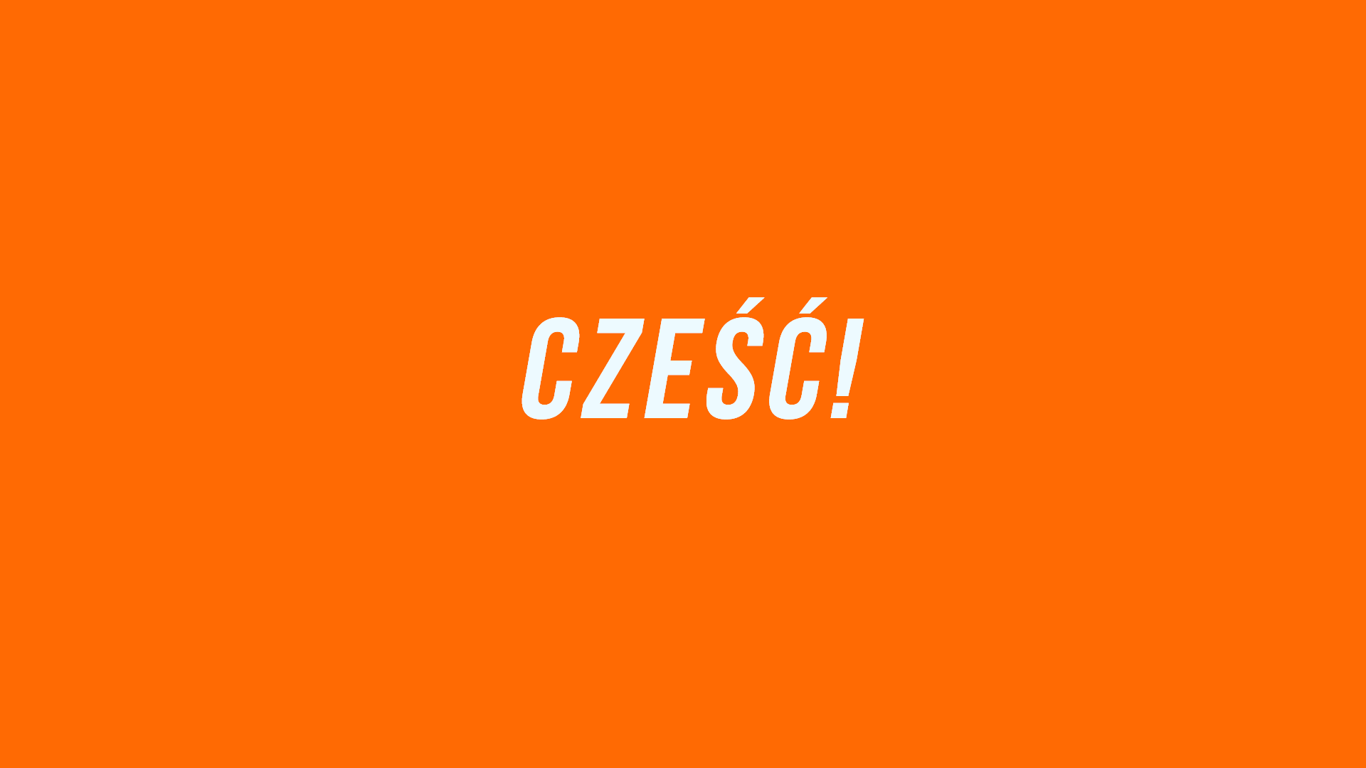 Cześć! text on orange background HD Wallpaper